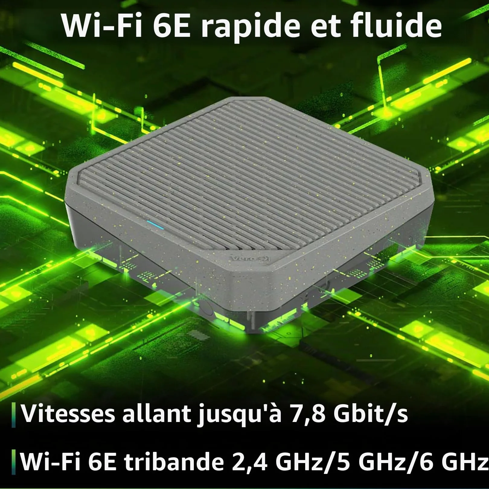 Routeur WiFi Acer Connect Vero W6m, WiFi 6E Jusqu'à 7.8 Gbps, Fabrication en Plastique recyclé PCR, Système Mesh