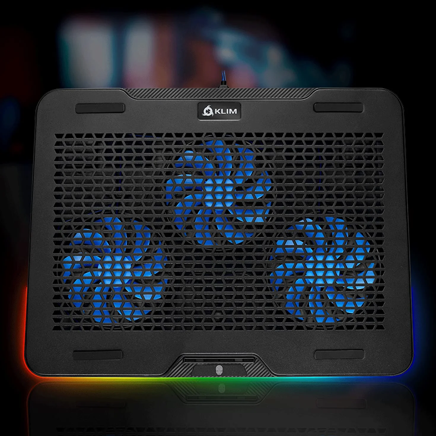 KLIM Aurora Refroidisseur PC Portable 11"-17" RGB Ventilateur USB Support Gaming pour Mac PS4