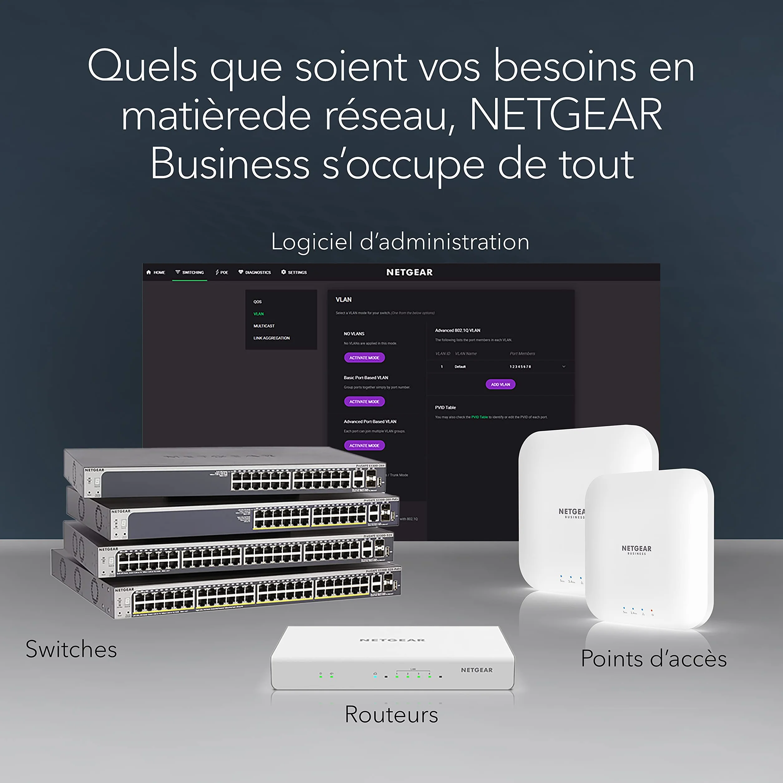NETGEAR GS108PP Switch Ethernet PoE+ 8 Ports RJ45 Métal Gigabit 10/100/1000 123W Bureau Mur Rackable