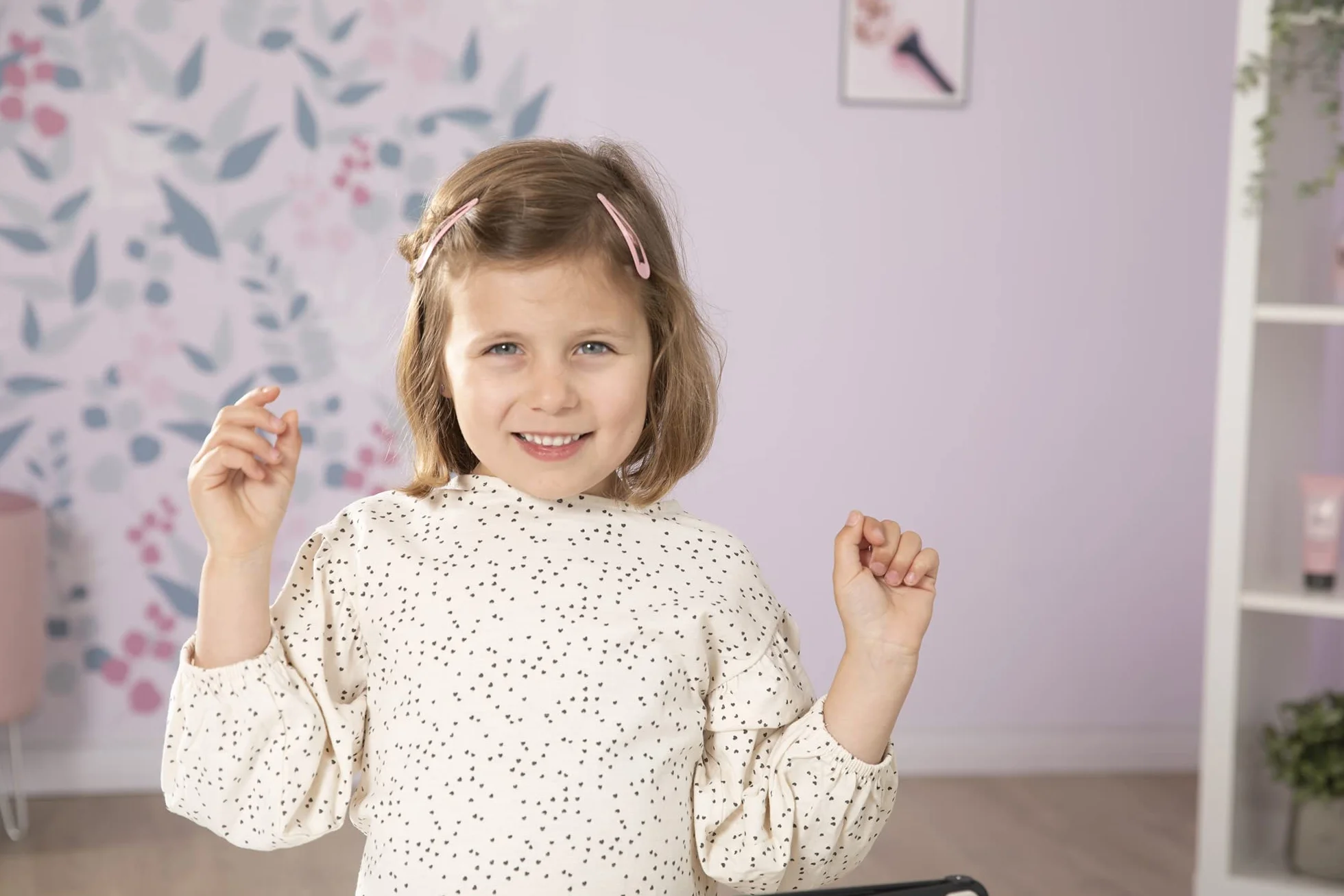Smoby My Beauty Hair Set Set de Coiffure Enfant Lisseur et Sèche-Cheveux Factices Fonctions Électroniques
