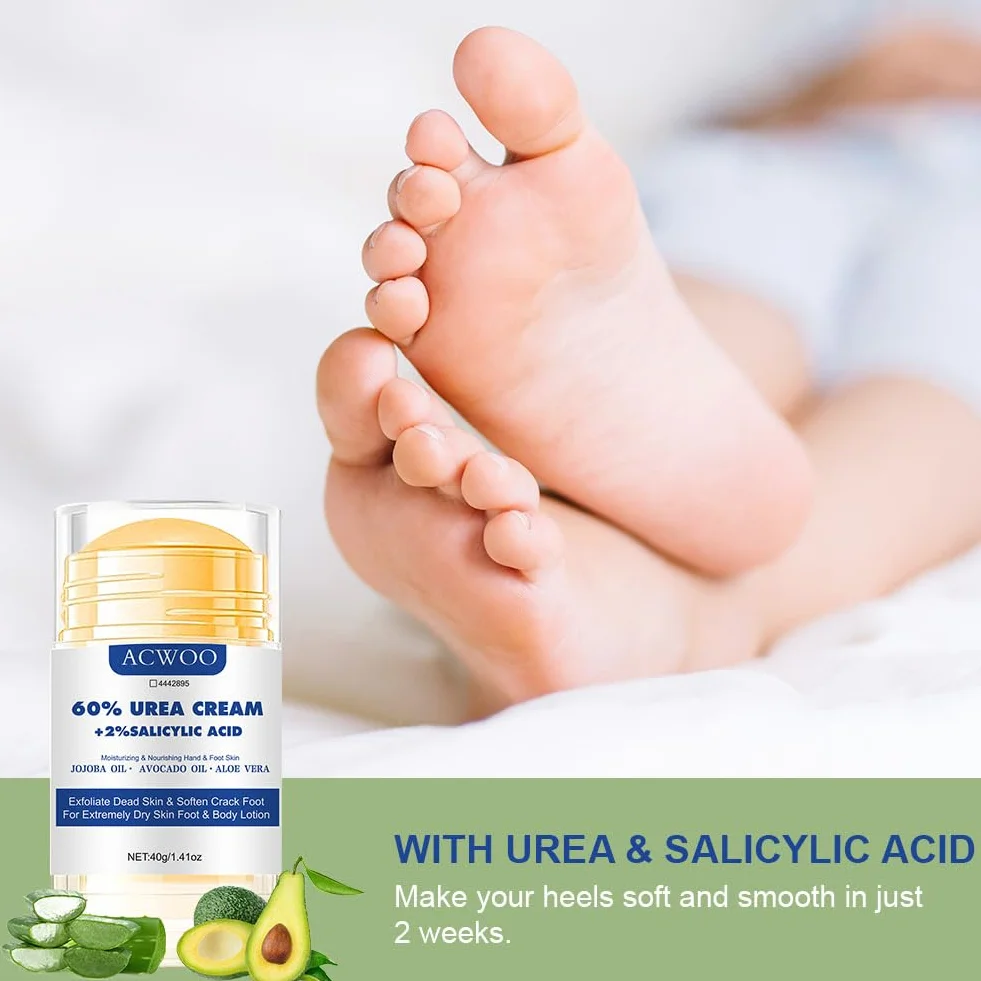 ACWOO Crème à l'Urée 60% Pieds Réparatrice Hydratante pour Pieds Secs et Fissurés