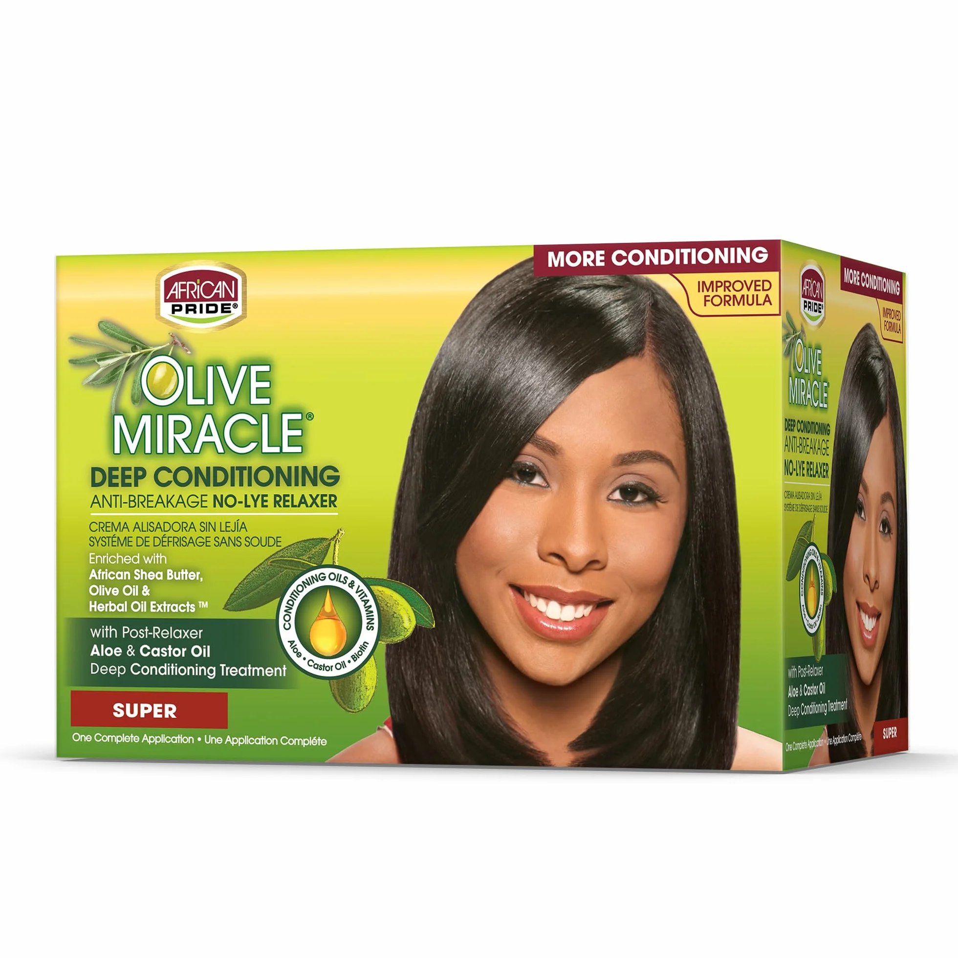 African Pride Olive Miracle Deep Conditioning No-Lye Relaxer Super Kit