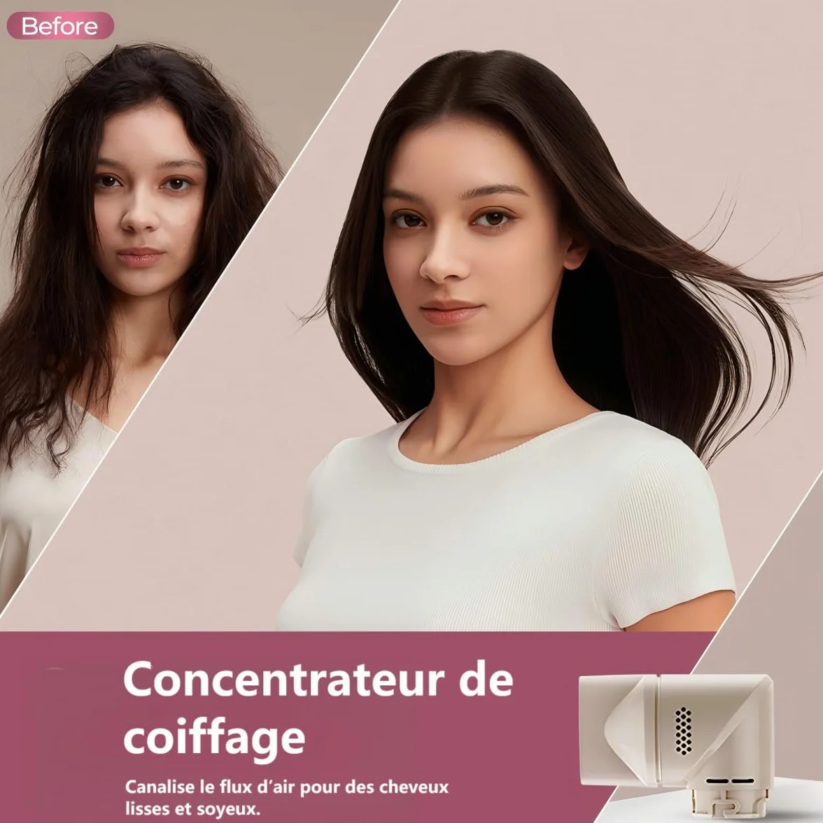 AirEdge A3 Brosse Soufflante 5-en-1 Automatique Coanda 1500W Lisseur Volumateur Ionique Anti-Frisottis Cheveux Longs Fins Épais