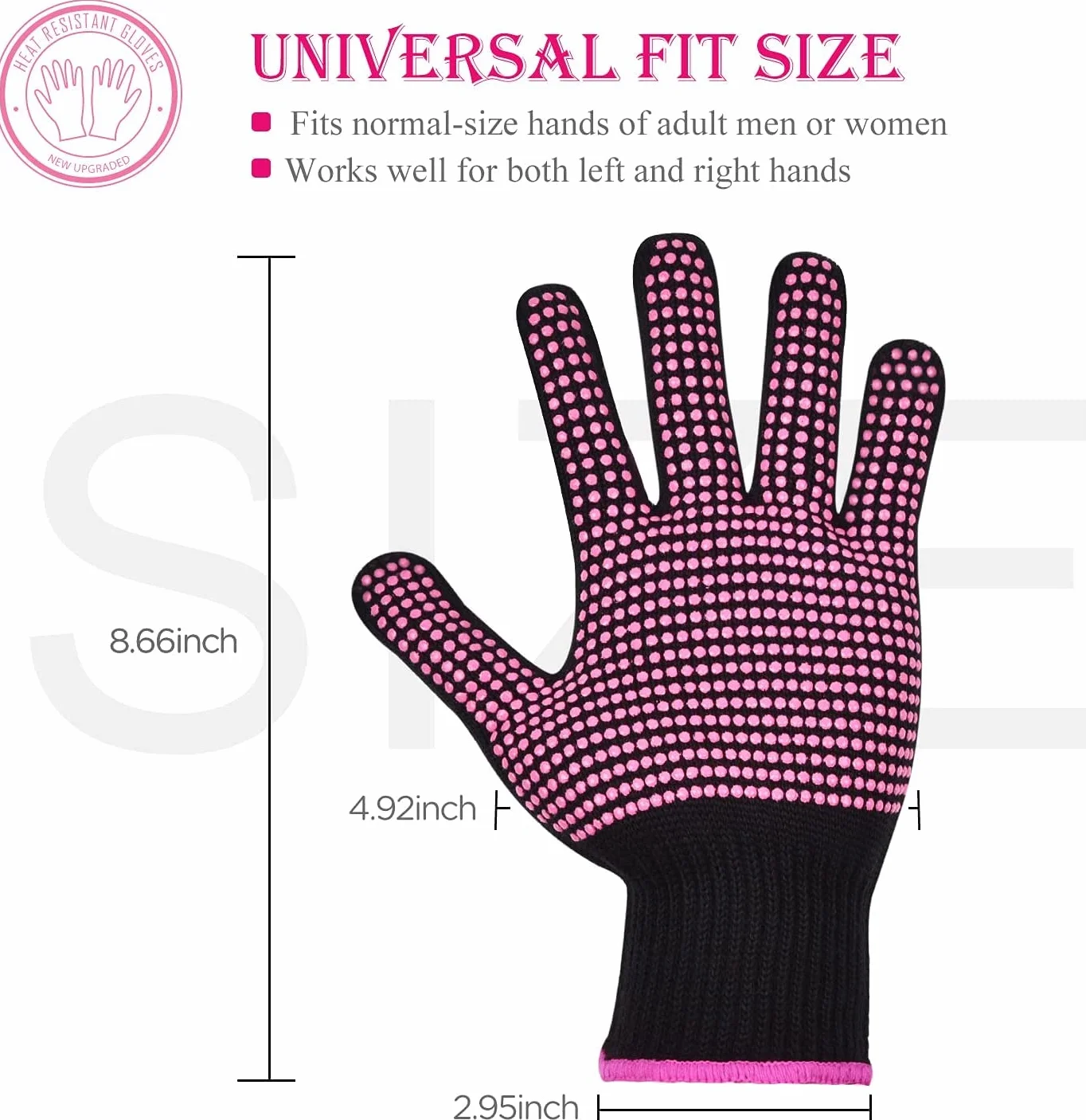 Sopito 2 Pièces Mitaines de Gants Résistants à la Chaleur pour Fer à Friser, Rose