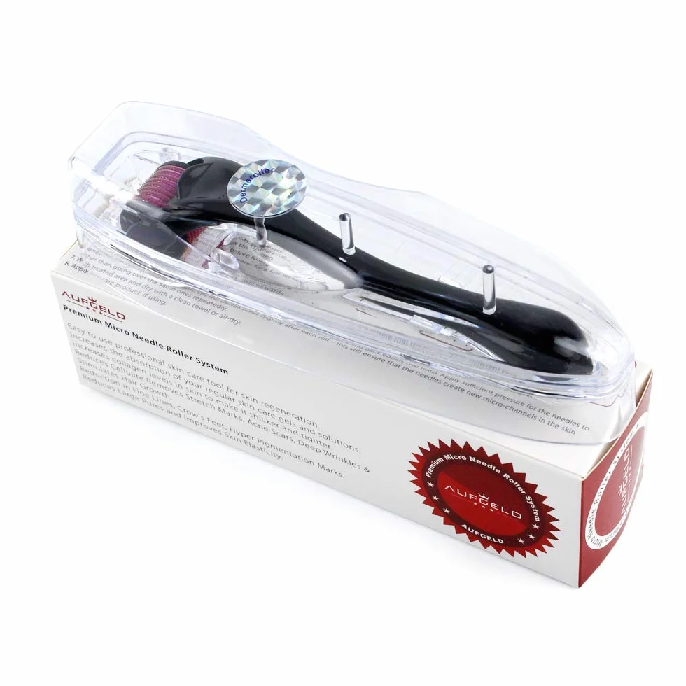 Derma Roller 540 Titane Micro Aiguilles 3.0mm Soin Peau Visage Rides Perte Cheveux Professionnel