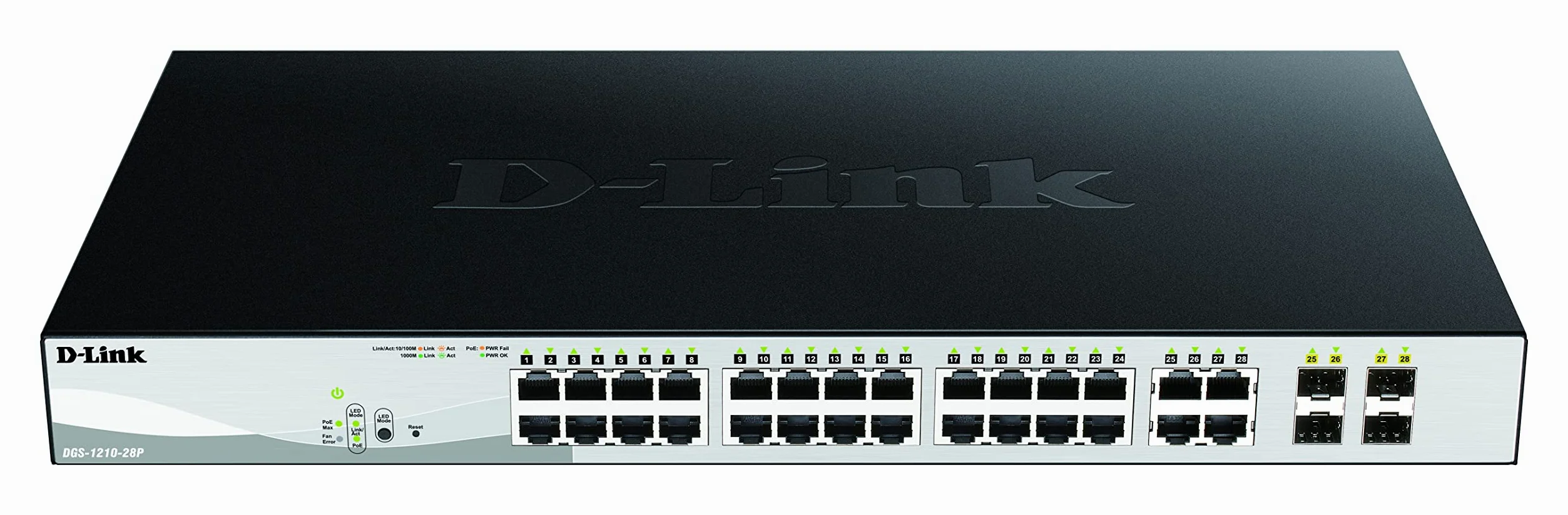 D-Link DGS-1210-28P/E Smart+ Managed Gigabit Switches 24 Ports + 4 Ports Combo - Cordon d'alimentation UE Uniquement