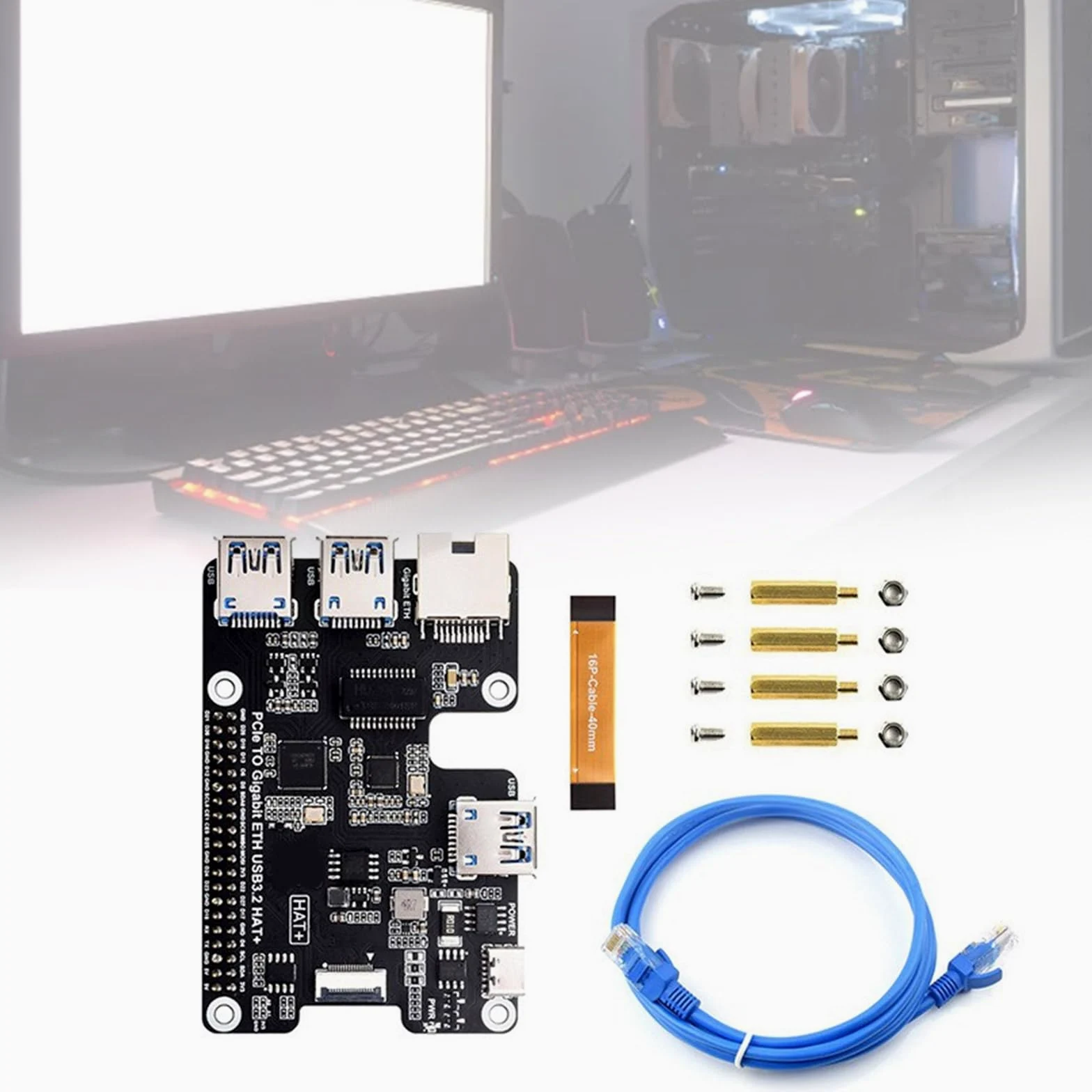 Carte d ' Extension PCIe USB 3.2 Gen1 Rapide avec Adaptateur Ethernet Gigabit intégré Puce RTL8153B pour des Vitesses de données supérieures Adaptateur PCIE sur Panneau