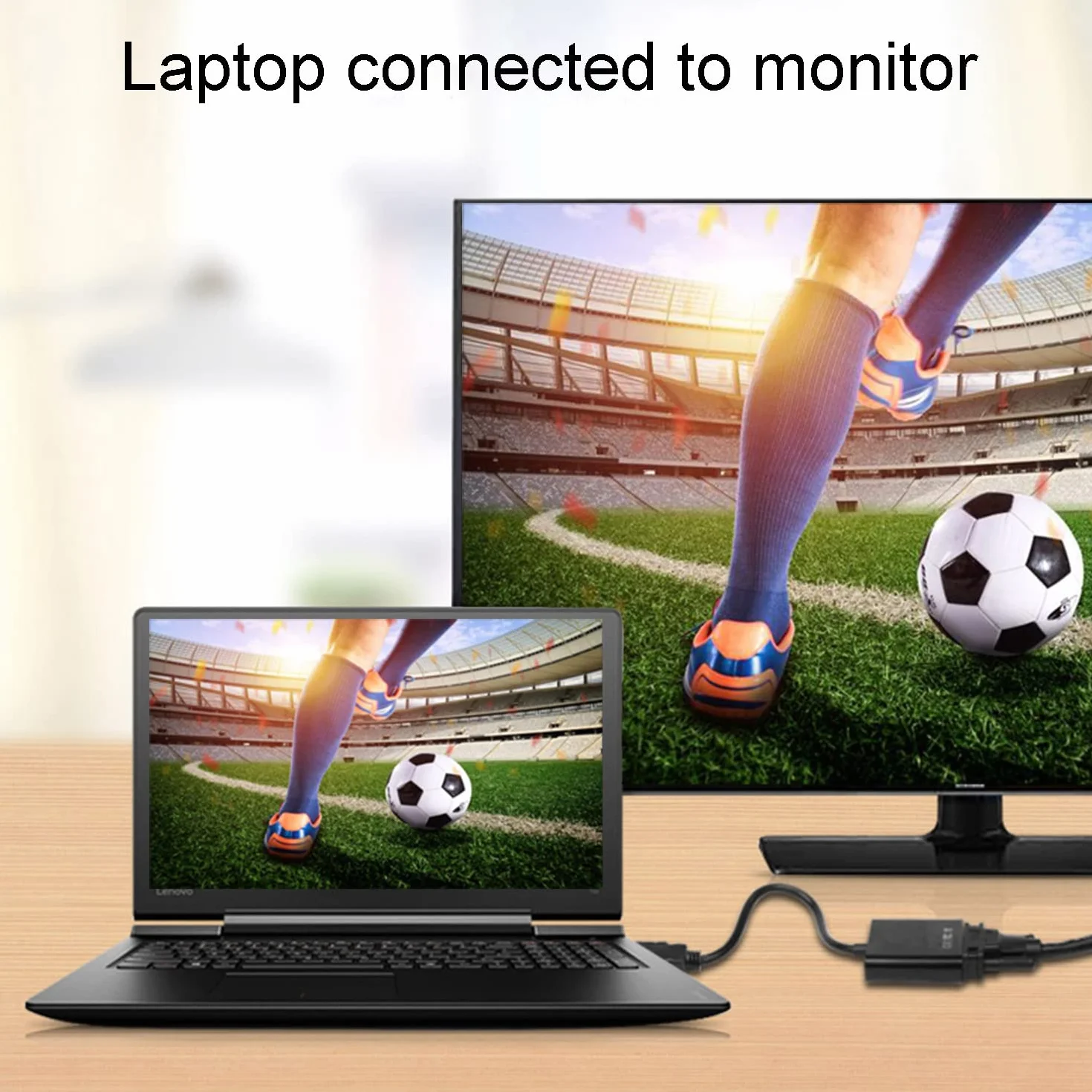 Adaptateur HDMI vers VGA mâle vers femelle pour PC, moniteur, projecteur, HDTV