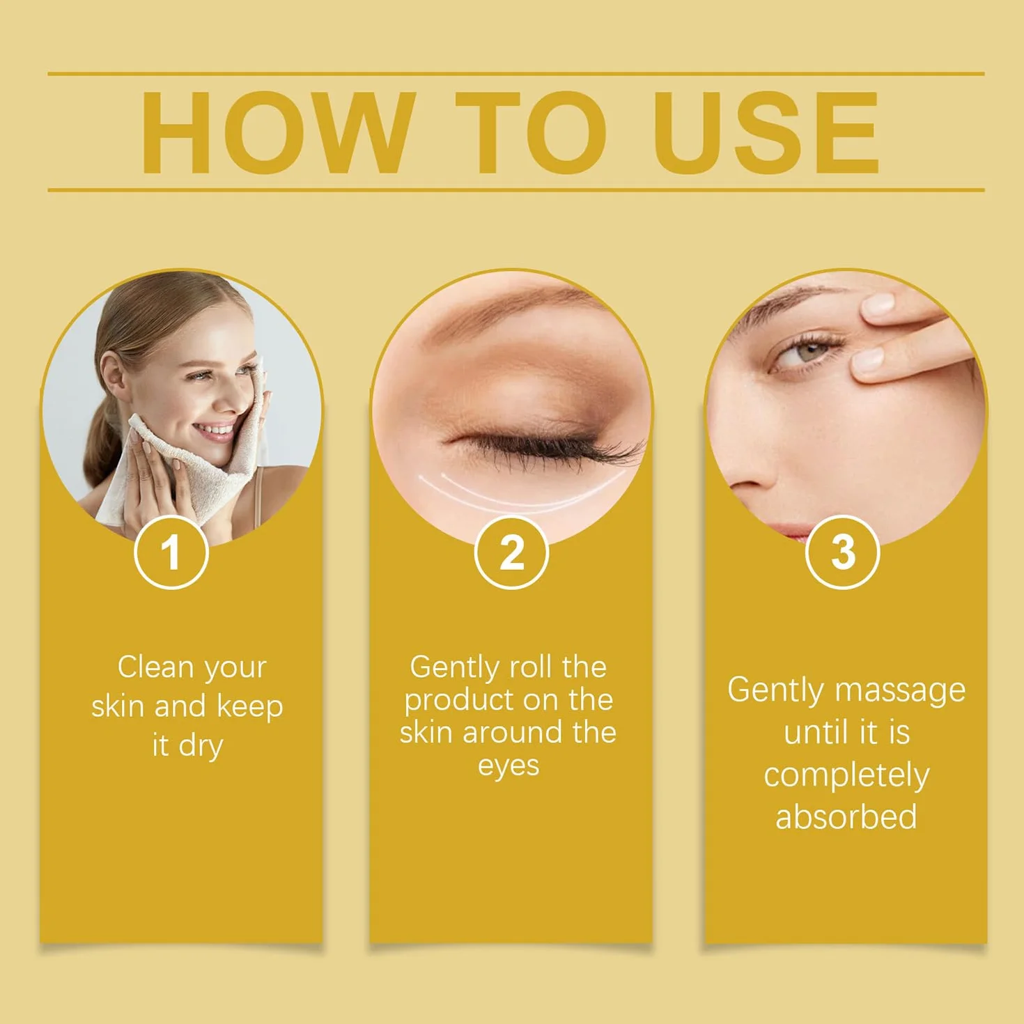 Sérum Contour des Yeux Anti Cernes et Rides 360° Eye Roller Massage Ball 10ML