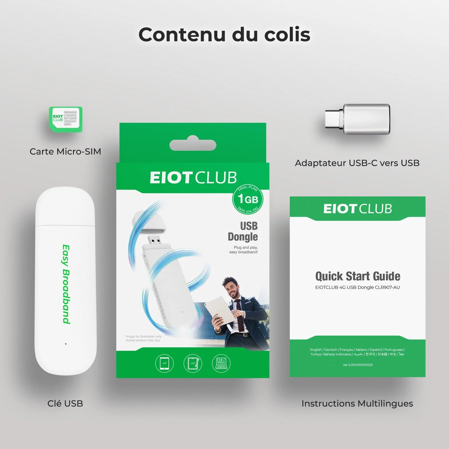 Clé Internet mobile 4G LTE WiFi 6, 150 Mbit/s, dongle USB WLAN hotspot pour ordinateur portable/PC