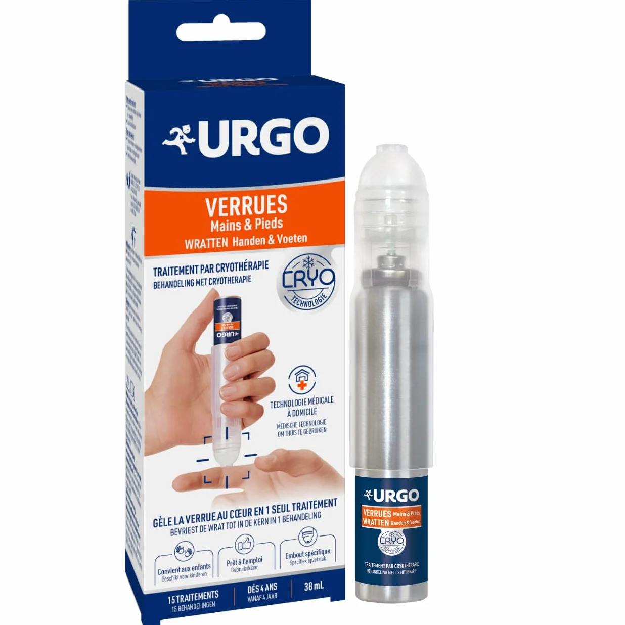 Urgo Verrues Mains Pieds Cryothérapie 38ml 15 traitements