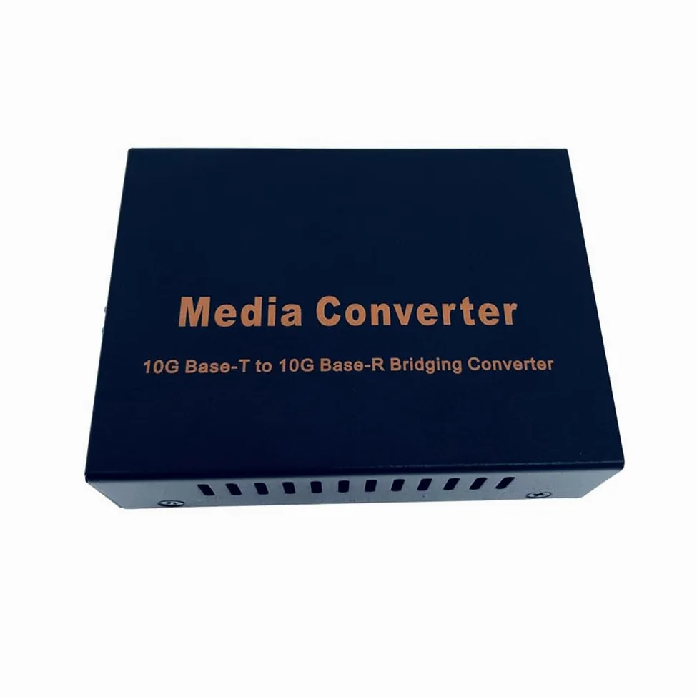 Convertisseur de Média en Fibre Optique + à + 10Gbps, Commutateur Ethernet 10Gbps RJ45 100M/1000M/10G, Prise EU.