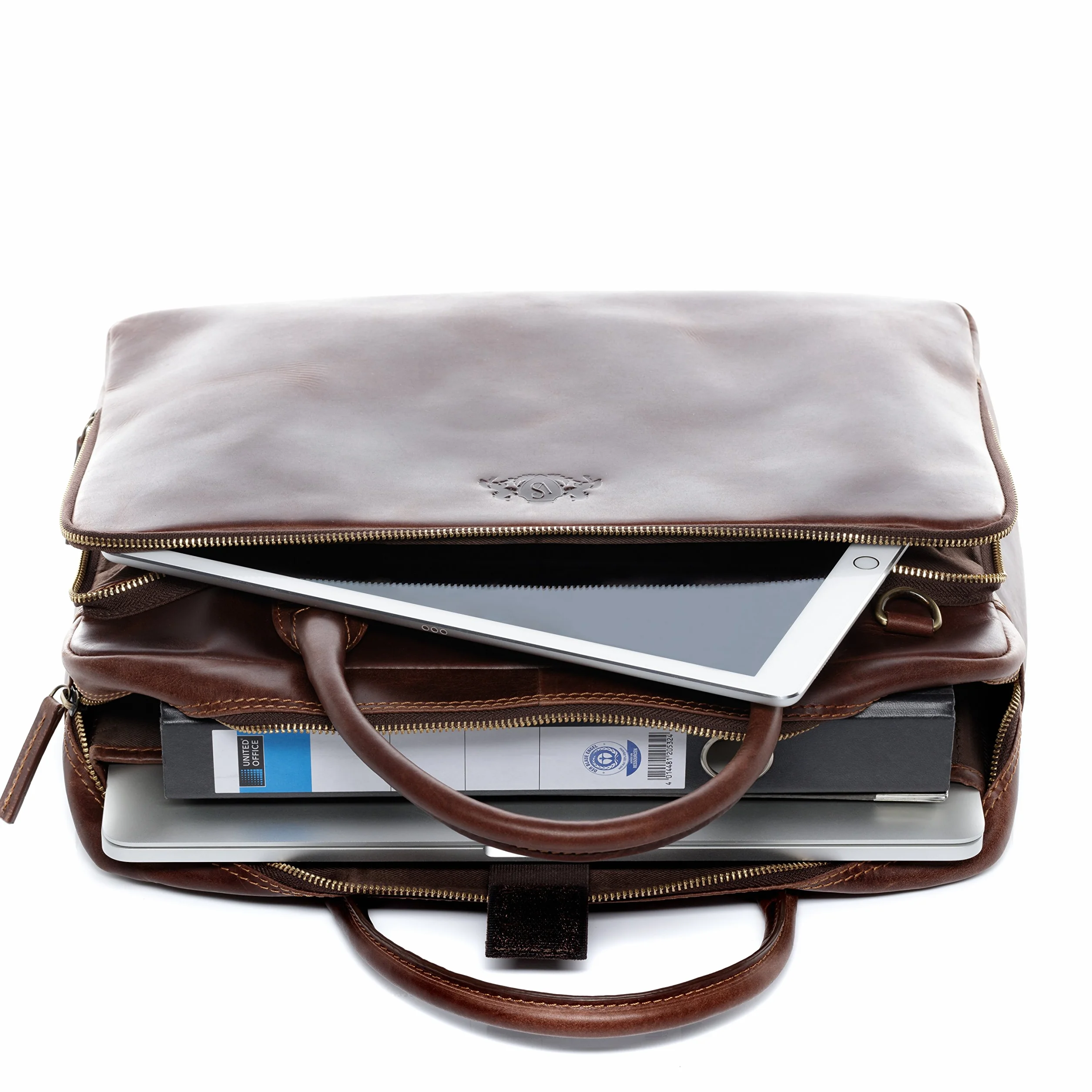 SID & VAIN Sac bandoulière Ordinateur Cuir véritable 15" Ryan Sac Porte-Document en bandoulière XL Grand Sac Messager école Etudiante Travail