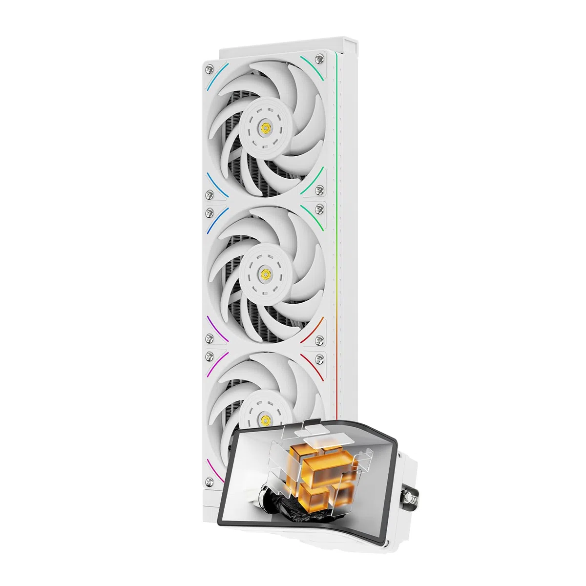 TR-Thermalright Wonder Vision 360 UB ARGB White Refroidisseur de processeur liquide, écran incurvé 3D de 6,67 pouces avec résolution 2400x1080 - magnétique, 360mm Aio, pour AM4/AM5, LGA1851/1700/115X