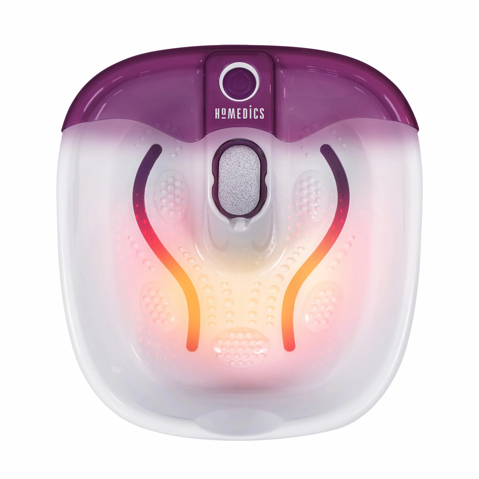 Homedics Spa Bain de Pied Massant Chauffant Balnéothérapie avec Bulles de Massage Jusqu’à Pointure 47
