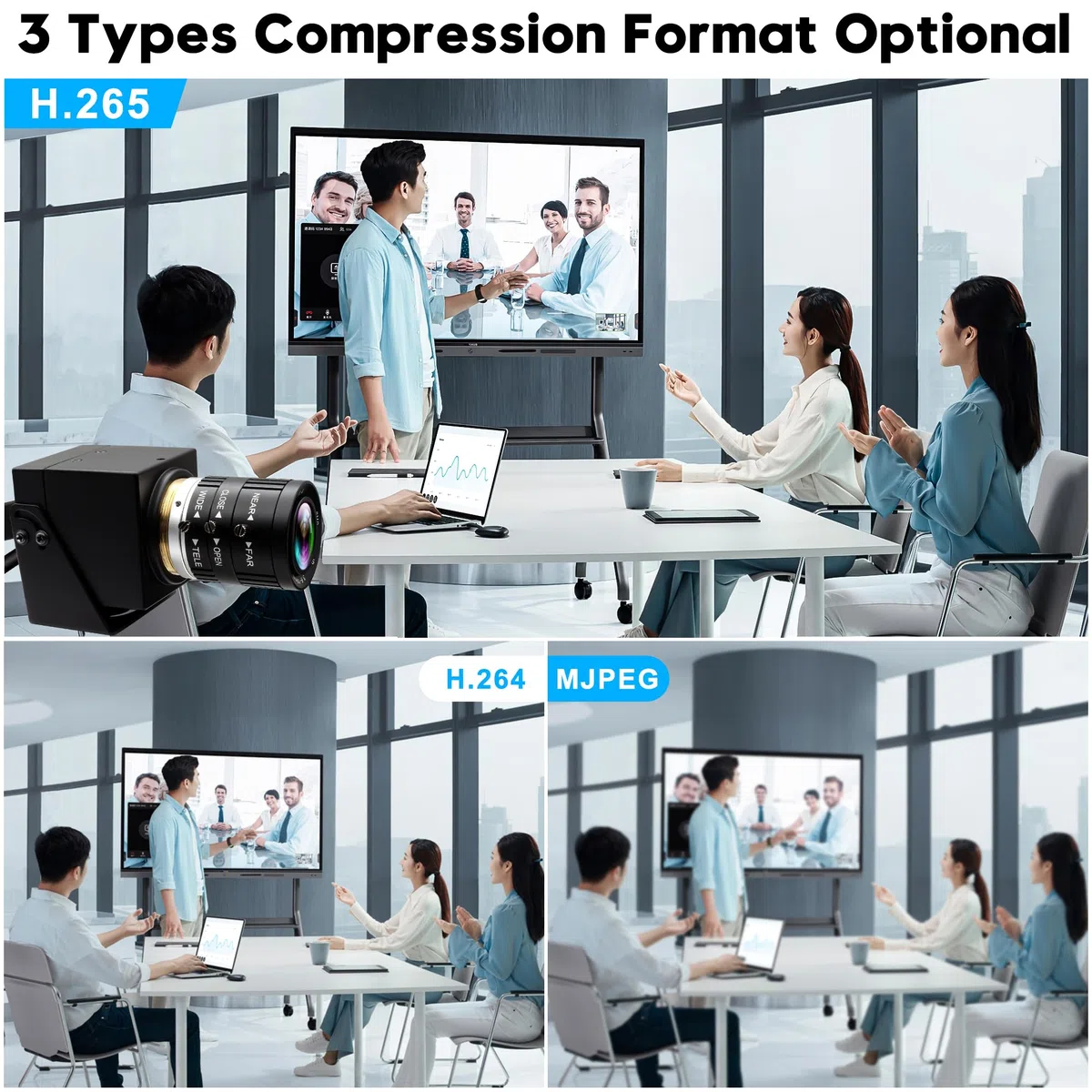 ELP Caméra USB 4K 60fps Haute Vitesse - Sortie Simultanée HDMI, Objectif Zoom Manuel 3,6-10 mm 3X pour PC, TV, Projecteur, Moniteur - Application Industrielle