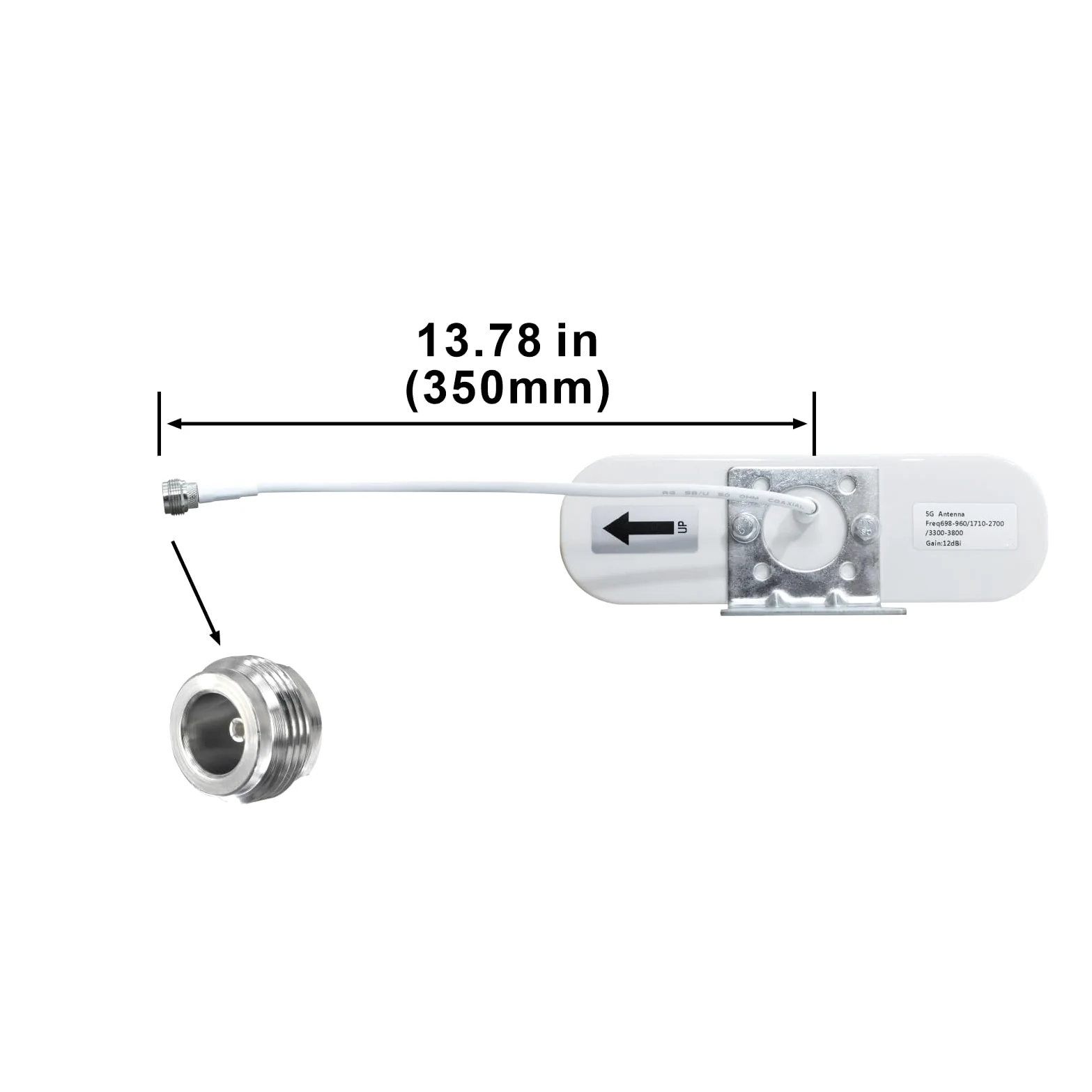 Antenne directionnelle Yagi 12DBi 4G/5G/LTE WiFi Antenne extérieure 698-3800 MHz Antenne à gain élevé N Connecteur femelle Universel Fixe Extérieur pour Boost de Signal