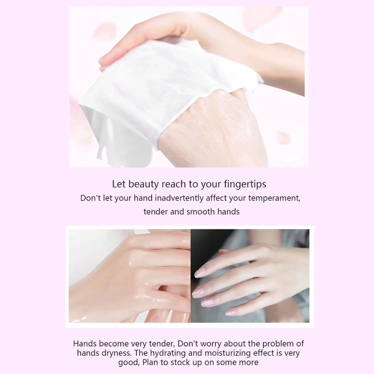Masque Peeling pour les Mains 5Pcs Hydratants à la Lavande Réparation Mains Sèches et Rugueuses