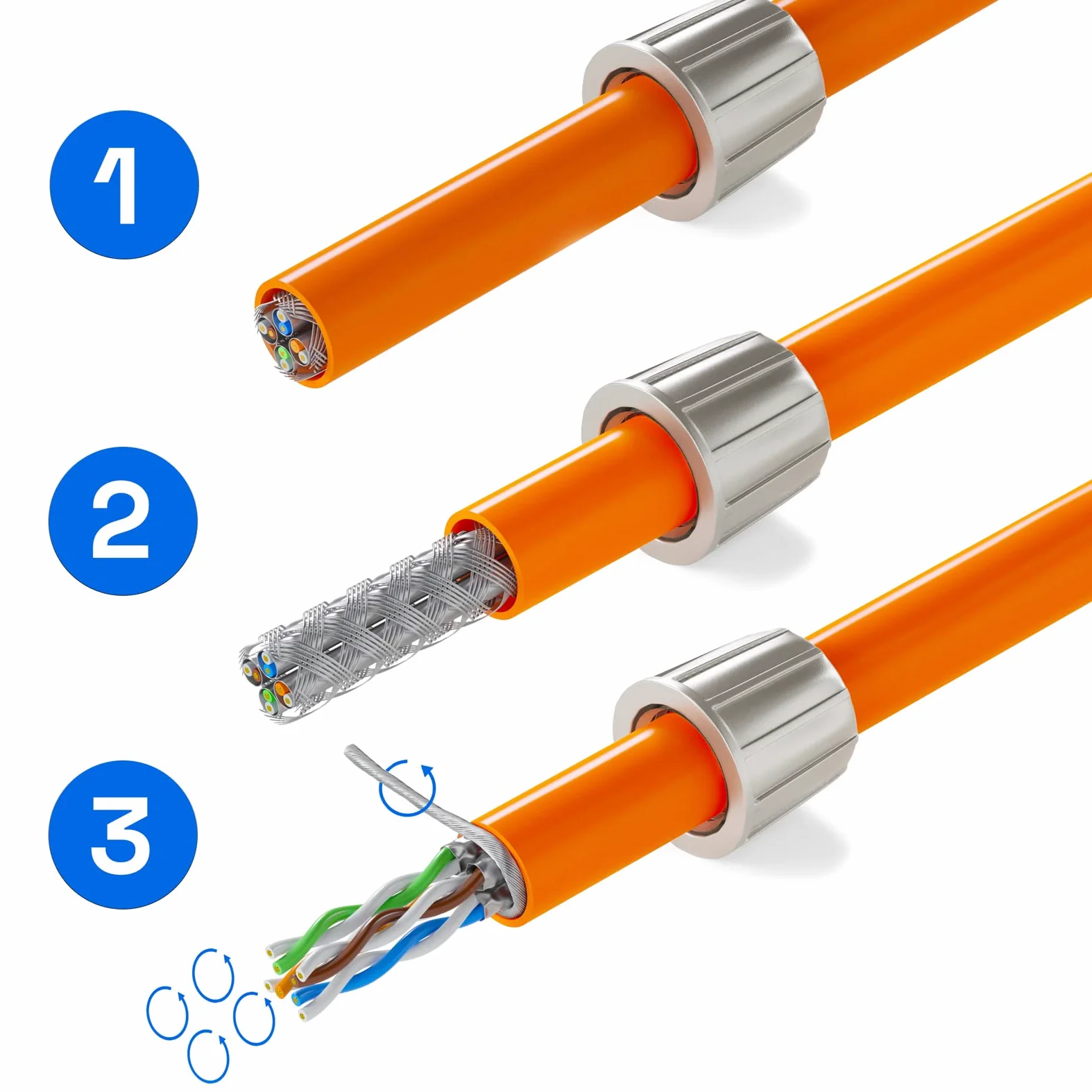 HB-DIGITAL Connecteur de câble réseau LSA Cat.7 STP sans outil - Adaptateur de montage sur site - Rallonge pour câble de pose LAN - Câble d'installation Ethernet