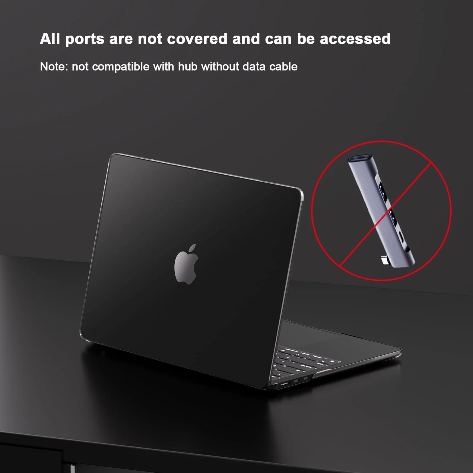 Coque matte crystal MacBook Pro 16 pouces M5 M4 M3 M2 M1 Pro/Max 2026 2024-2021 Noir sidéral transparent
