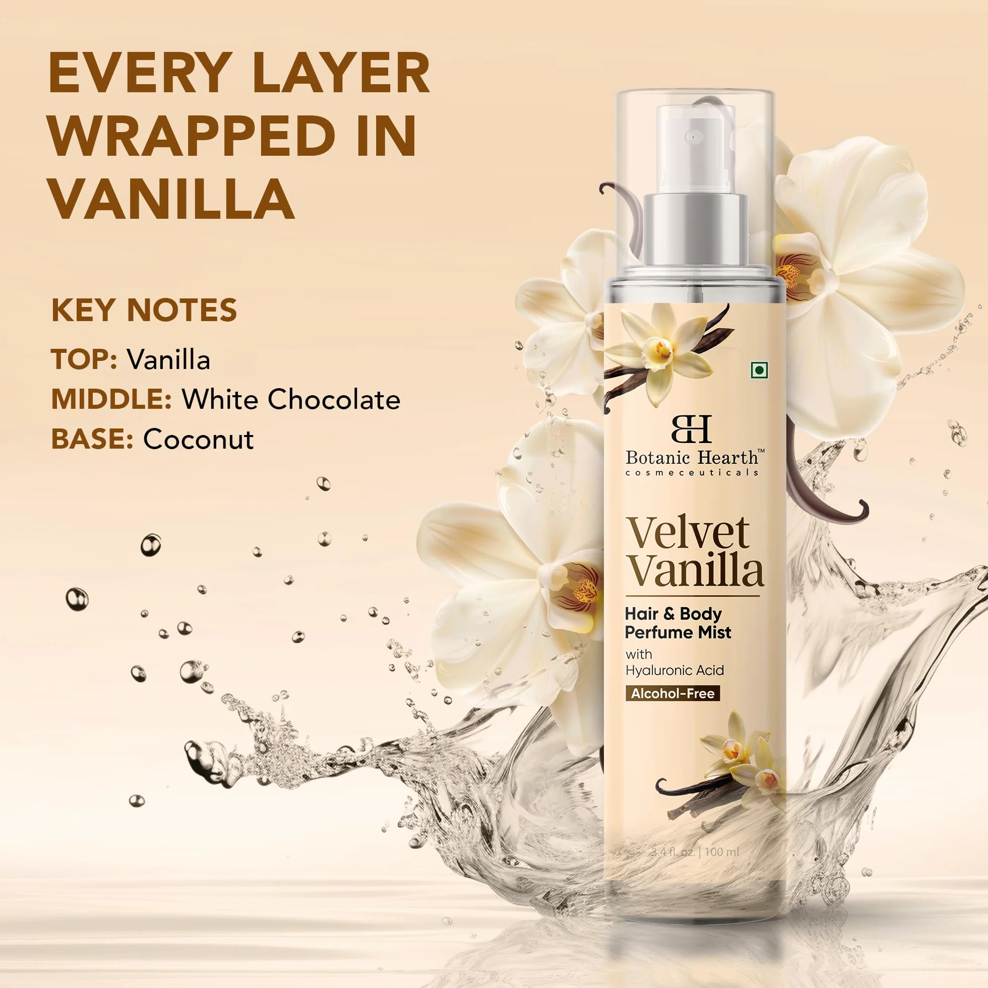 Botanic Hearth brume parfumée cheveux corps vanille 100 ml