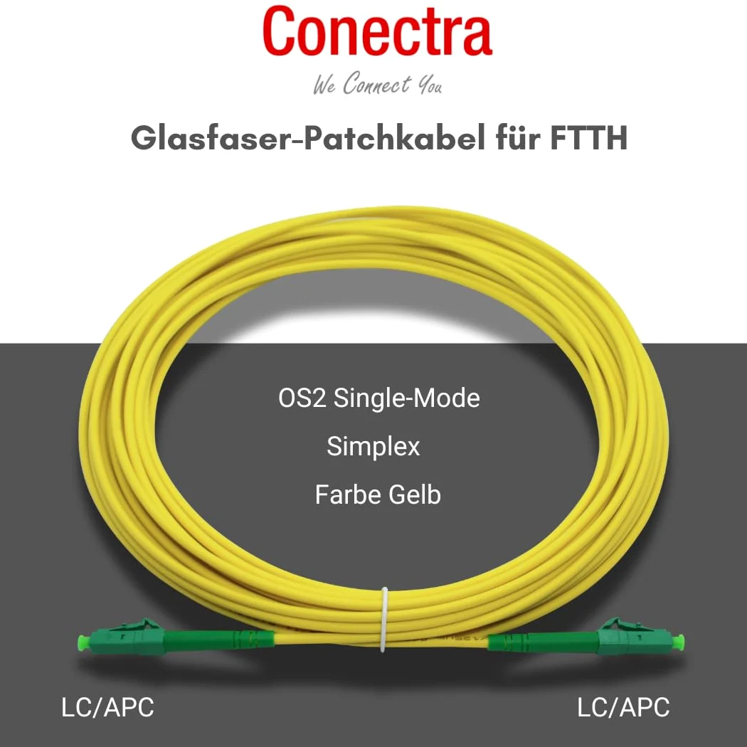 75m Câble Fibre Optique | LC/APC - LC/APC | Jaune | Idéal pour les réseaux domestiques FTTH | Compatible avec Orange, SFR, Bouygues Telecom, Free | Rallonge Câble (Longueur 75 Mètres)