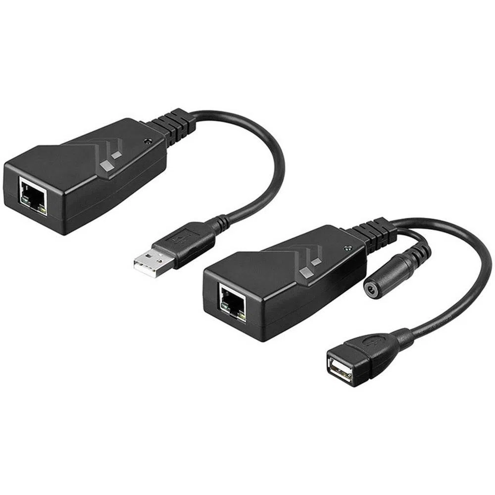 Goobay Convertisseur CAT 5/5a/6/USB 2.0 - transmet des signaux USB via câble réseau jusqu'à 100 m