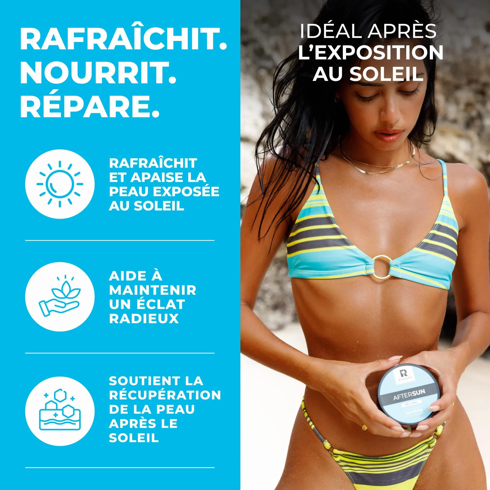 Crème après-soleil BYROKKO 195ml menthol beurre de mangue vitamine E rafraîchit hydrate nourrit Vegan Sans parabènes