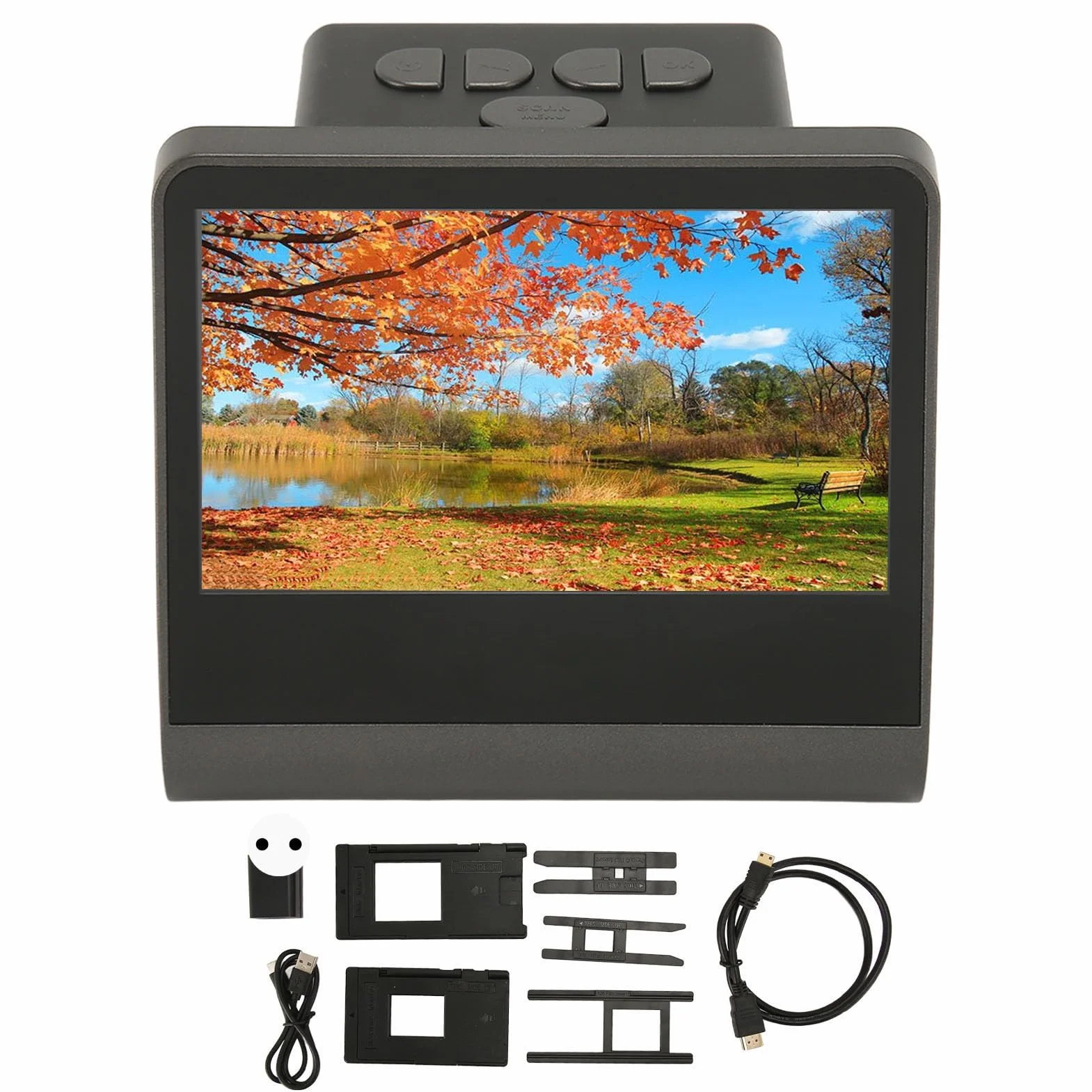 Scanner de Diapositives de Film Compact 48MP, Affichage LCD de 5 Pouces, Améliorer et Redimensionner des Photos, Idéal pour Les Utilisateurs de et Mac, Comprend Le Manuel d'instructions