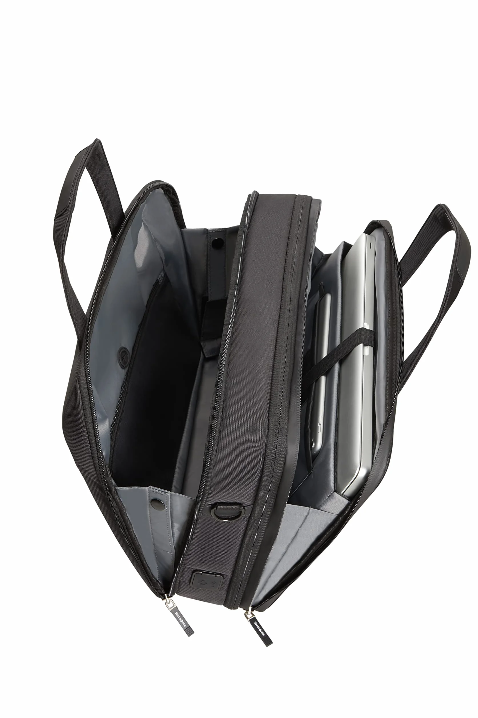 Samsonite LitePoint - Sac d'ordinateur portable extensible 15,6 pouces, 40,5 cm, 17,5/22 L, noir (noir)