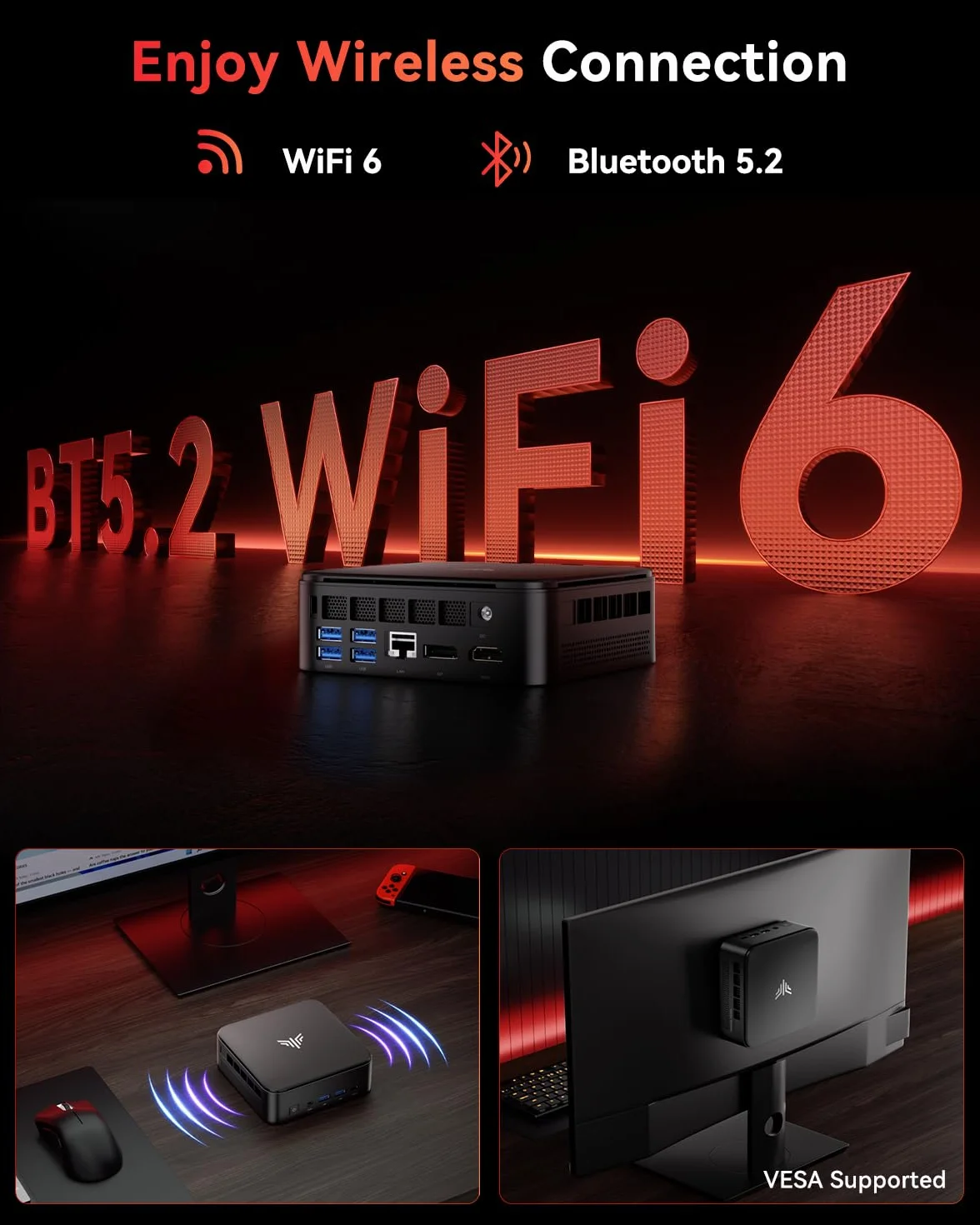 NiPoGi E3B Mini PC, ΑΜD Ryzen 5 7430U(6C/12T), 32Go(16Go*2) DDR4, 512Go SSD | Max 4.3GHz, W-11 PRO, WiFi 6 & BT 5.2, 4K Triple Display, Support VESA, Mini Ordinateur pour le Bureau, l'Étude et la Maison