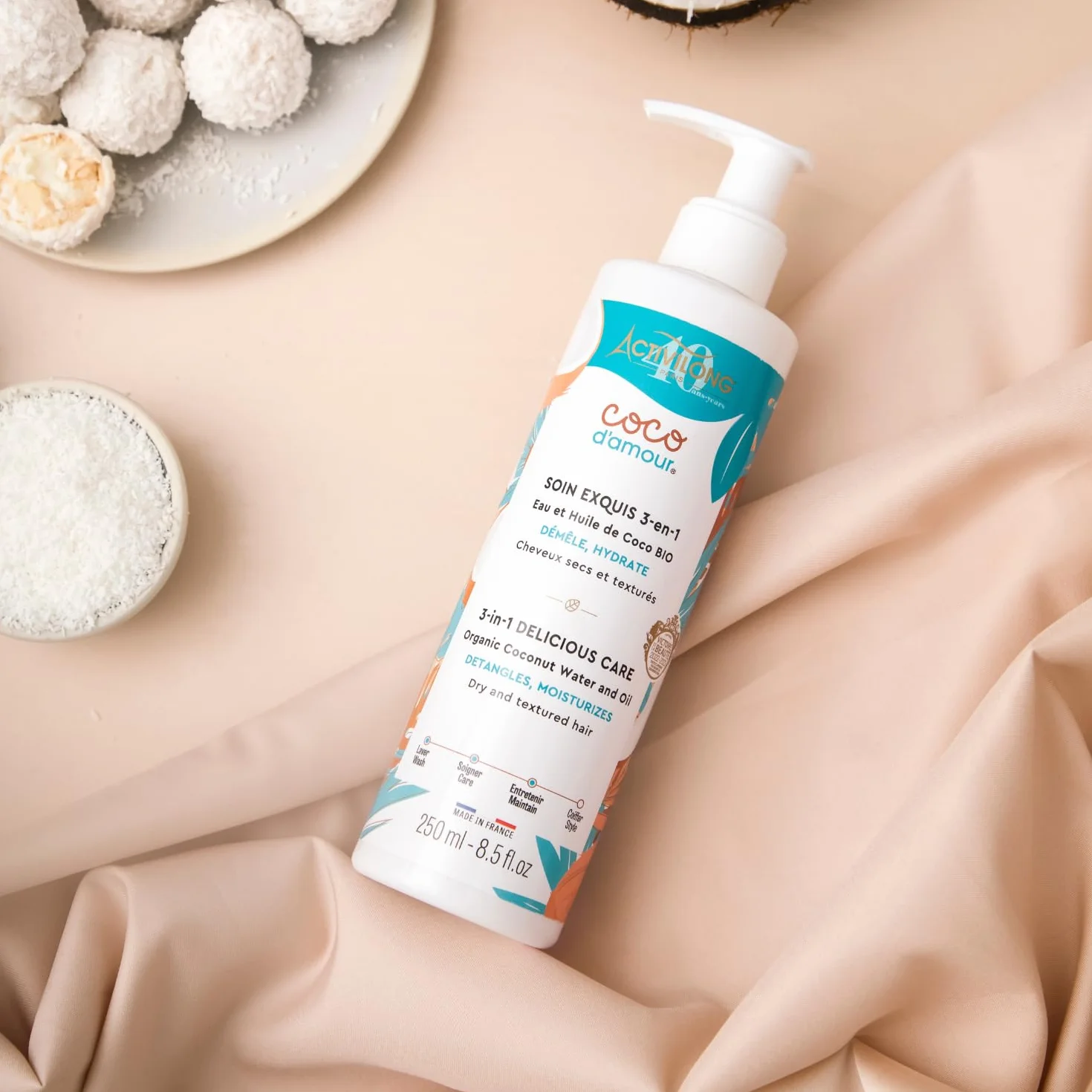 ACTIVILONG Soin Exquis 3-En-1 Coco D'Amour Cheveux Secs Et Texturés 250ml 97% Ingrédients Naturels
