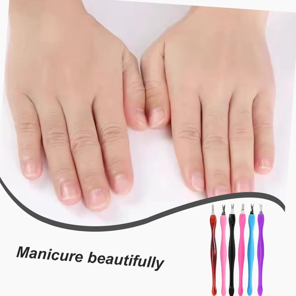 Cuticule à Ongles Fourches 6 Pcs Double Tête Pousseurs Cuticulaires Nail Art Manucure Pédicure