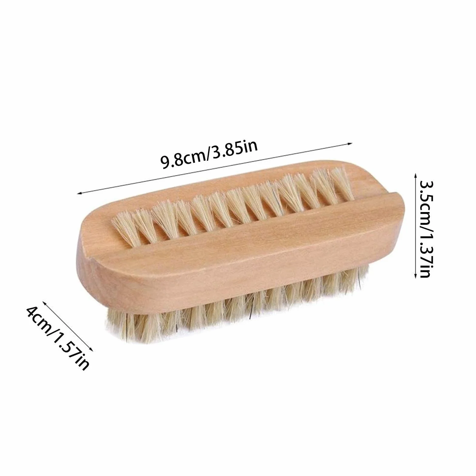 Brosse à ongles en bois double face réutilisable pour nettoyer mains et pieds
