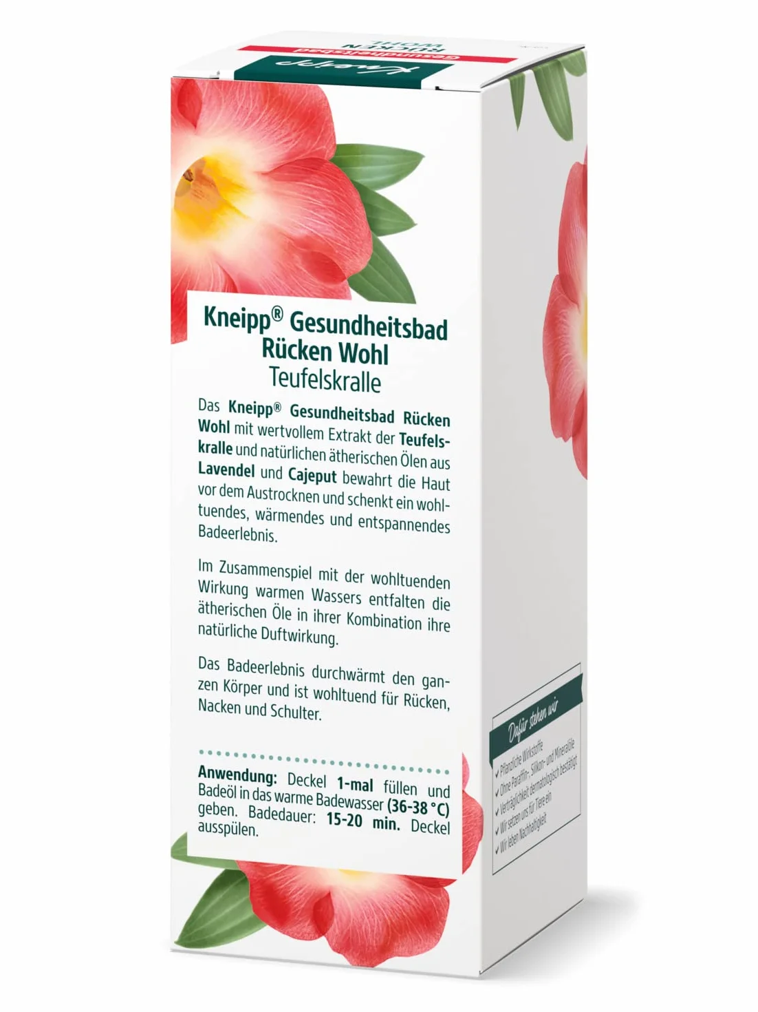 Kneipp Bain Sanitaire Pour Le Dos Huile de Bain Griffe du Diable Huiles Essentielles Lavande Cajeput 100 ml