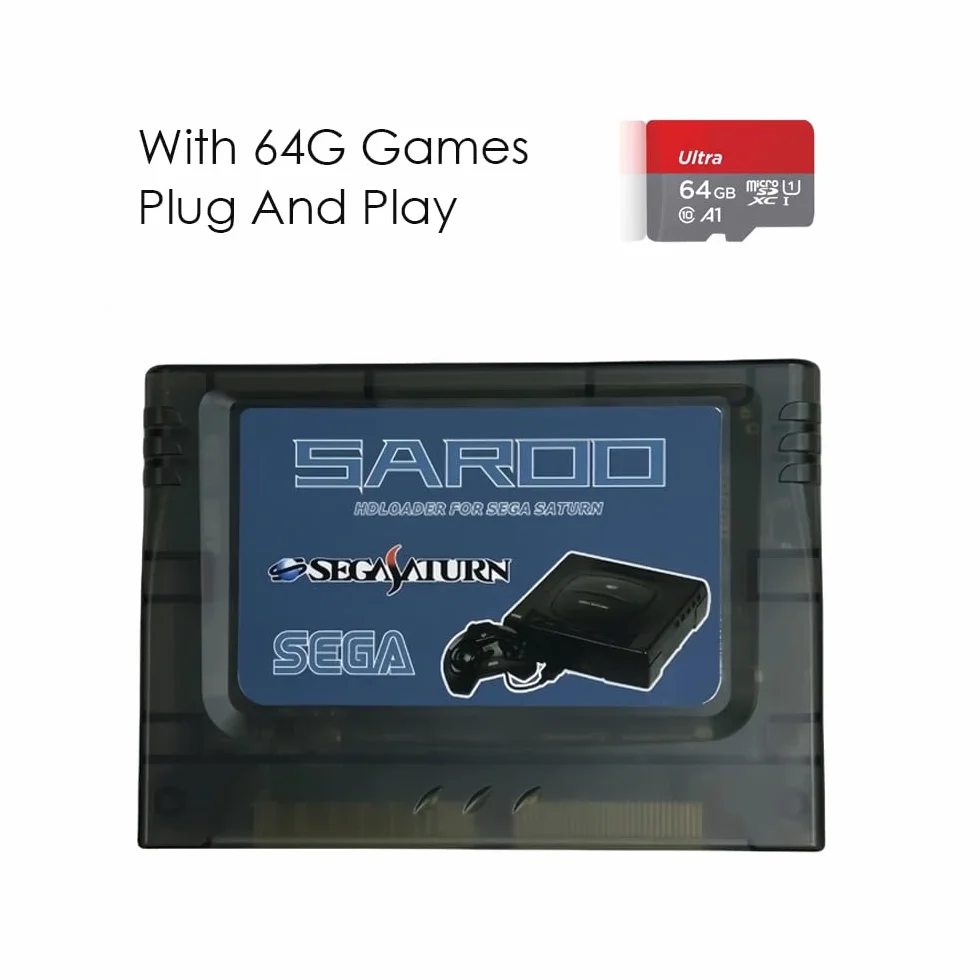 SAROO SS HD Loader Carte SD TF rapide pour Saturn jeux sans CD 128 Go