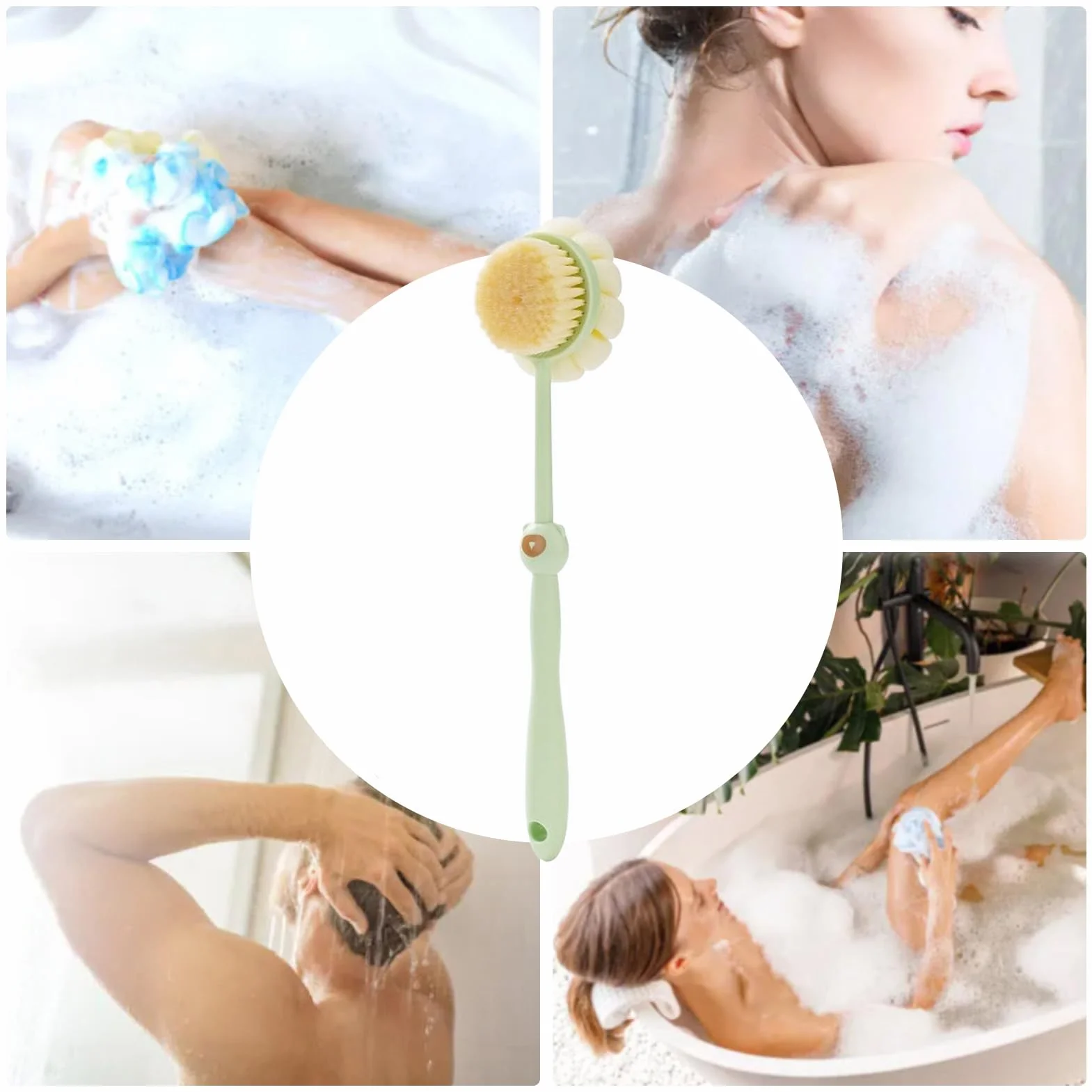 Brosse de Douche Long Manche Double Face Nettoyage Séchage Rapide