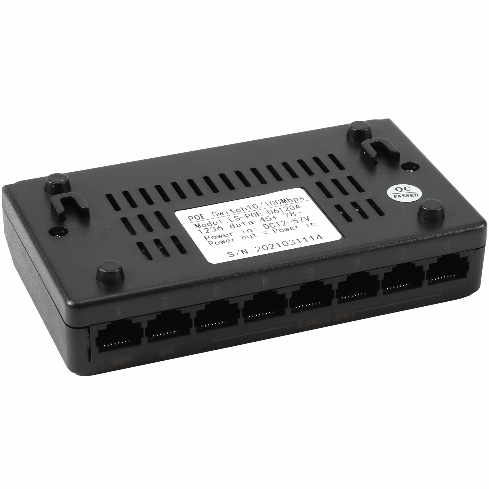 5X Alimentation D'Injecteur de Commutateur 8 Ports 6 + 2 POE sur Ethernet RJ45 sans Adaptateur Secteur Système de Réseau Familial 10 / 100M pour Caméras