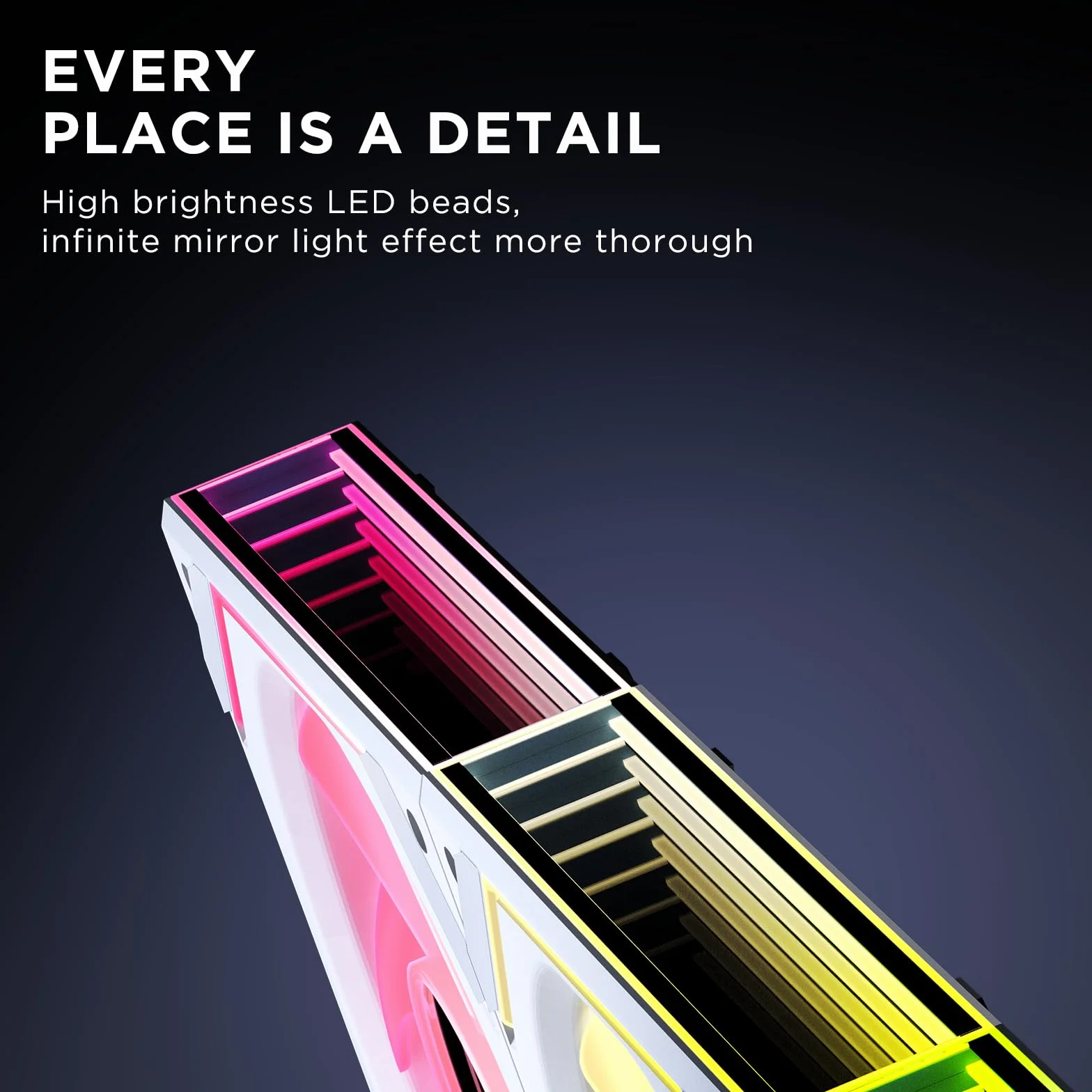 TZMRIT Interstellar-V2 Reverse Flow Daisy Chain RGB UNI Ventilateur PC 120mm 3 Pièces 68CFM Miroir infini ARGB PWM Blanc