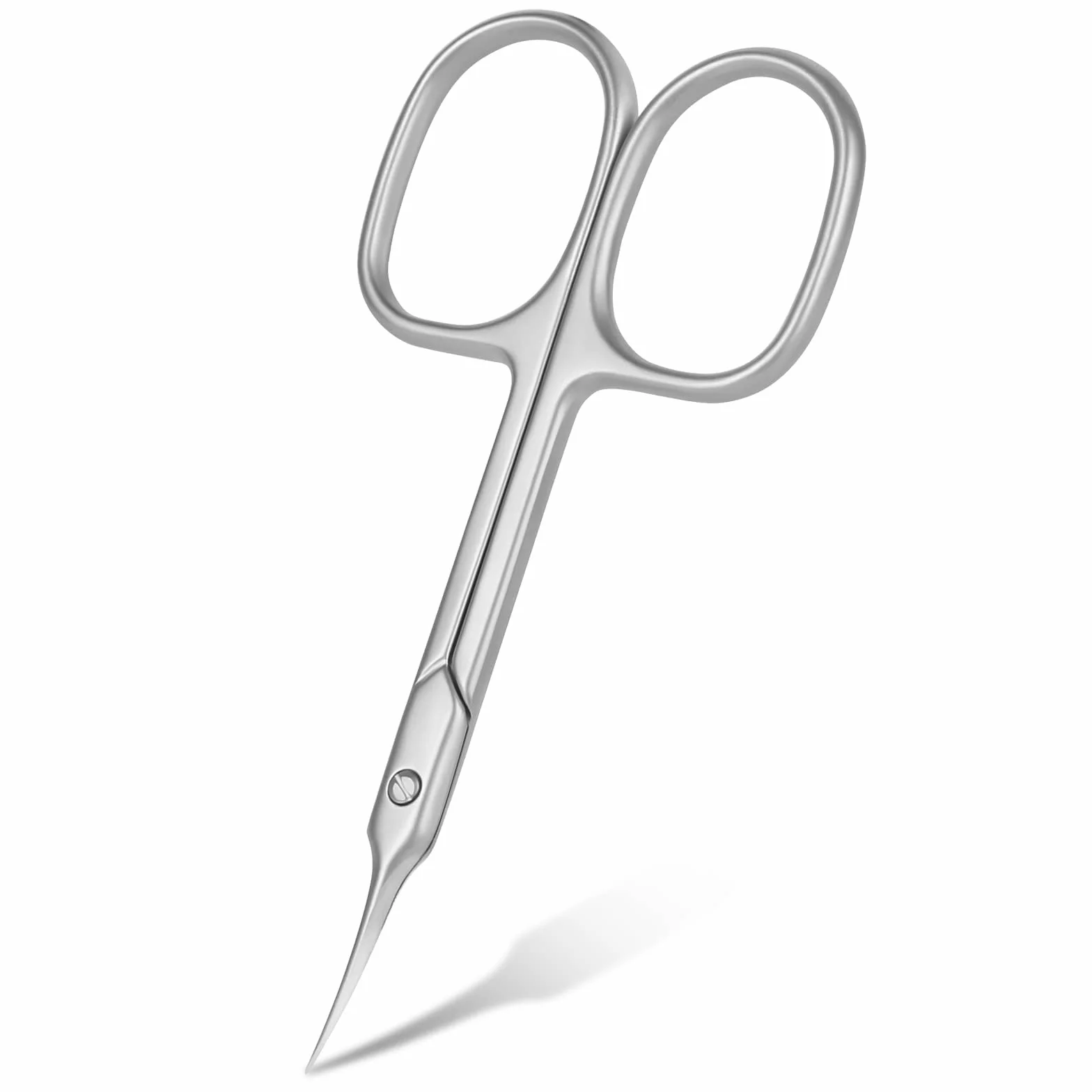 Ciseaux à Cuticules Professionnels en Acier Inoxydable Lame Incurvée Argent