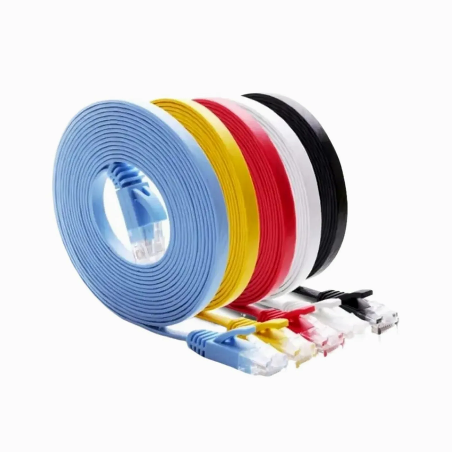 Générique Câble réseau Ethernet UTP plat CAT6, 20cm, 50cm, 1m, 3 pieds, court, RJ45, SMD LAN, noir, blanc, bleu, 5m, 10m, 20m, 30m(Black,15m)