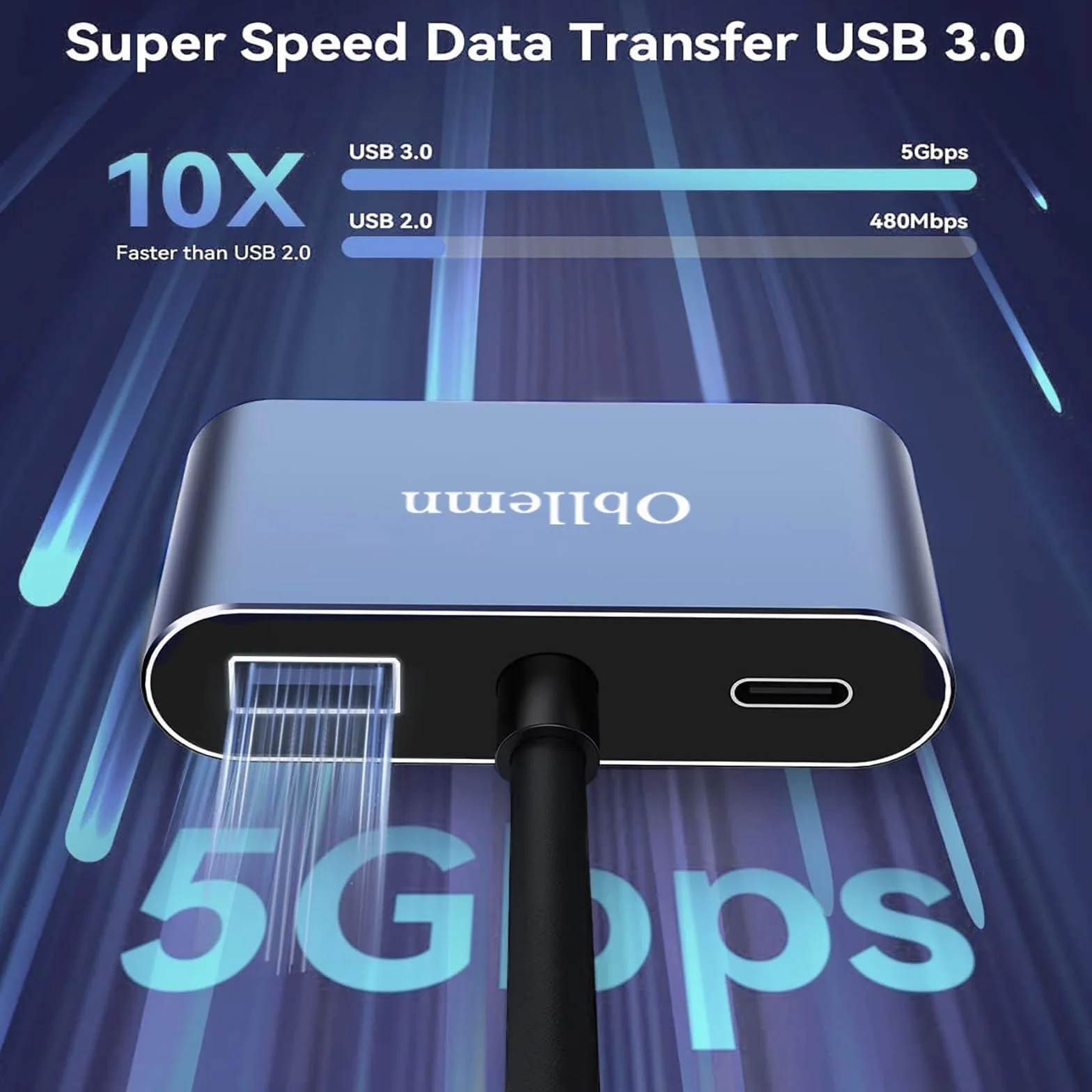 Adaptateur USB C vers VGA Hub 4 en 1 Type C HDMI 4K 30Hz USB 3.0 PD100W pour MacBook Pro Air Chromebook Dell XPS