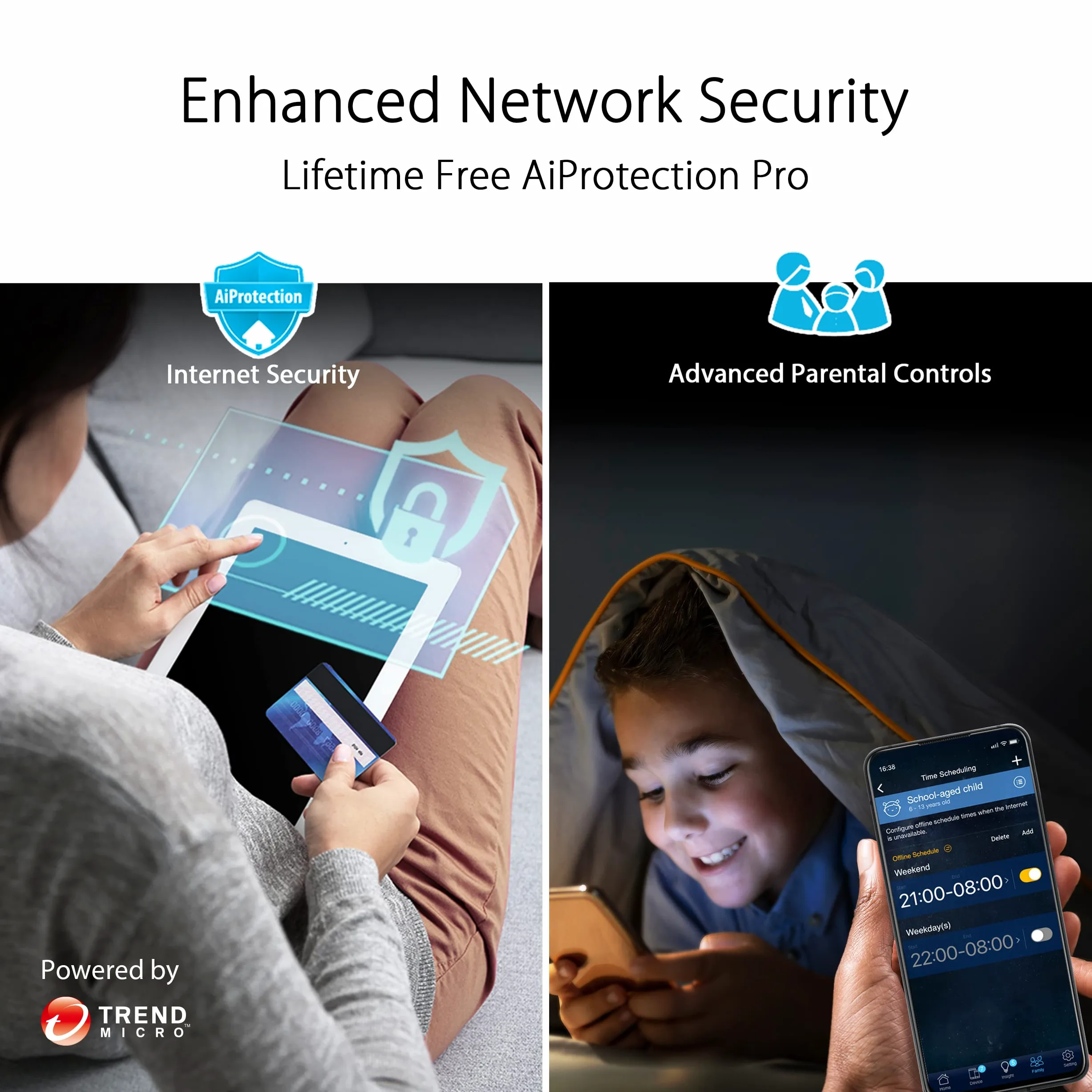 ASUS RT-AXE7800 - Routeur Wi-FI 6E Triple Bande AXE 7800Mbps - 6 GHz, Port WAN 2,5G, Double WAN, Support AiMesh, VPN Fusion, contrôle Parental avancé, AiProtection Pro et Instant Guard.