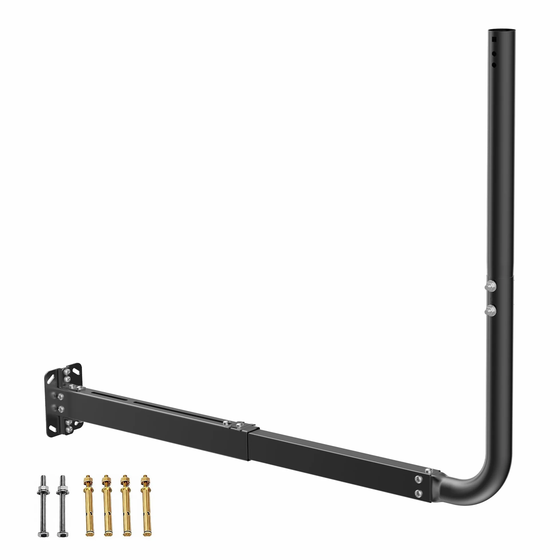 Mât d'antenne pour antennes TV, Satellite, Radio et Wi-FI | Longueur réglable (max. 83 cm), support mural robuste, support d'antenne, support d'antenne