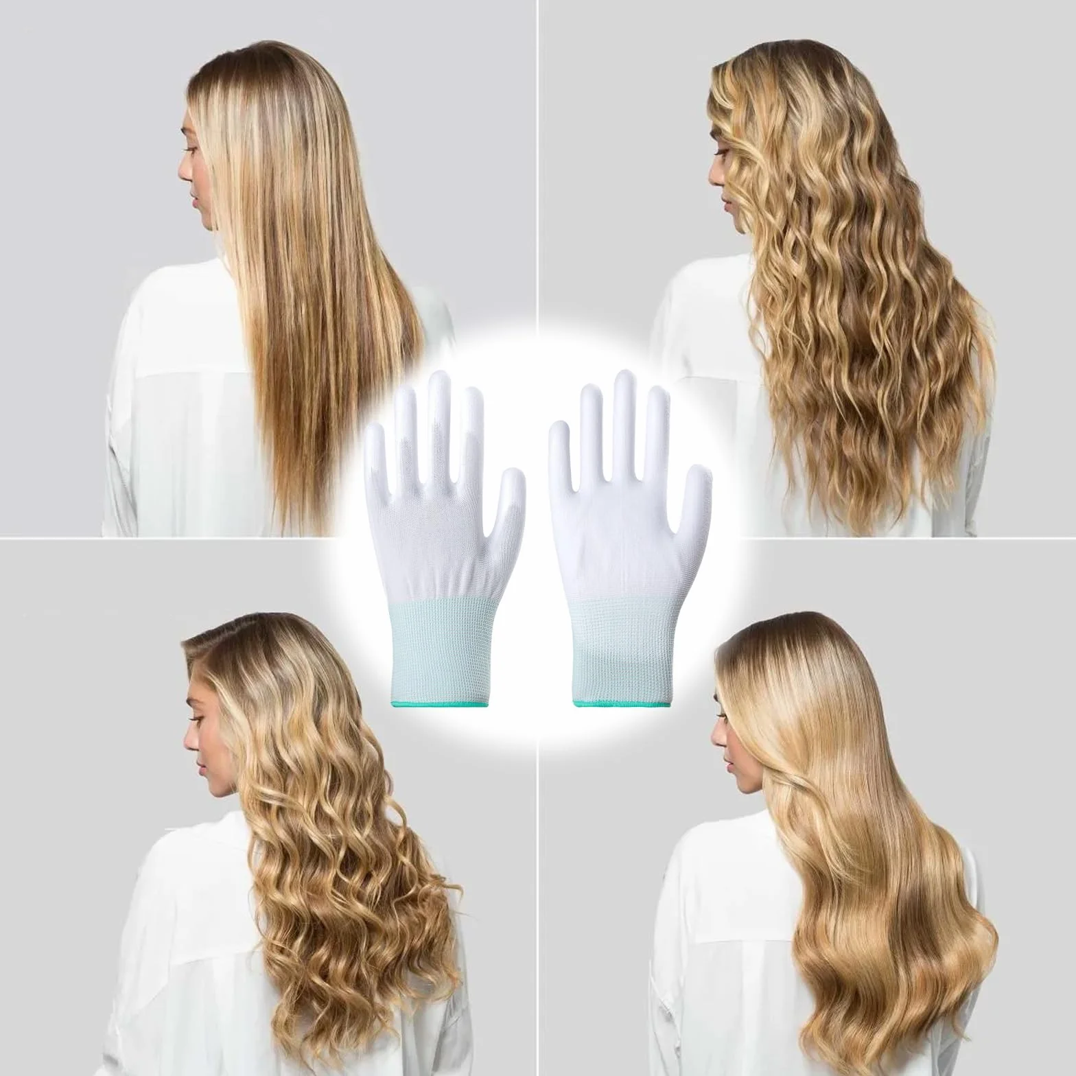 Gants de Coiffure Thermiques avec Doigts en Silicone, Protection Contre la Chaleur, Isolants pour Lisseurs et Bâtons Bouclés
