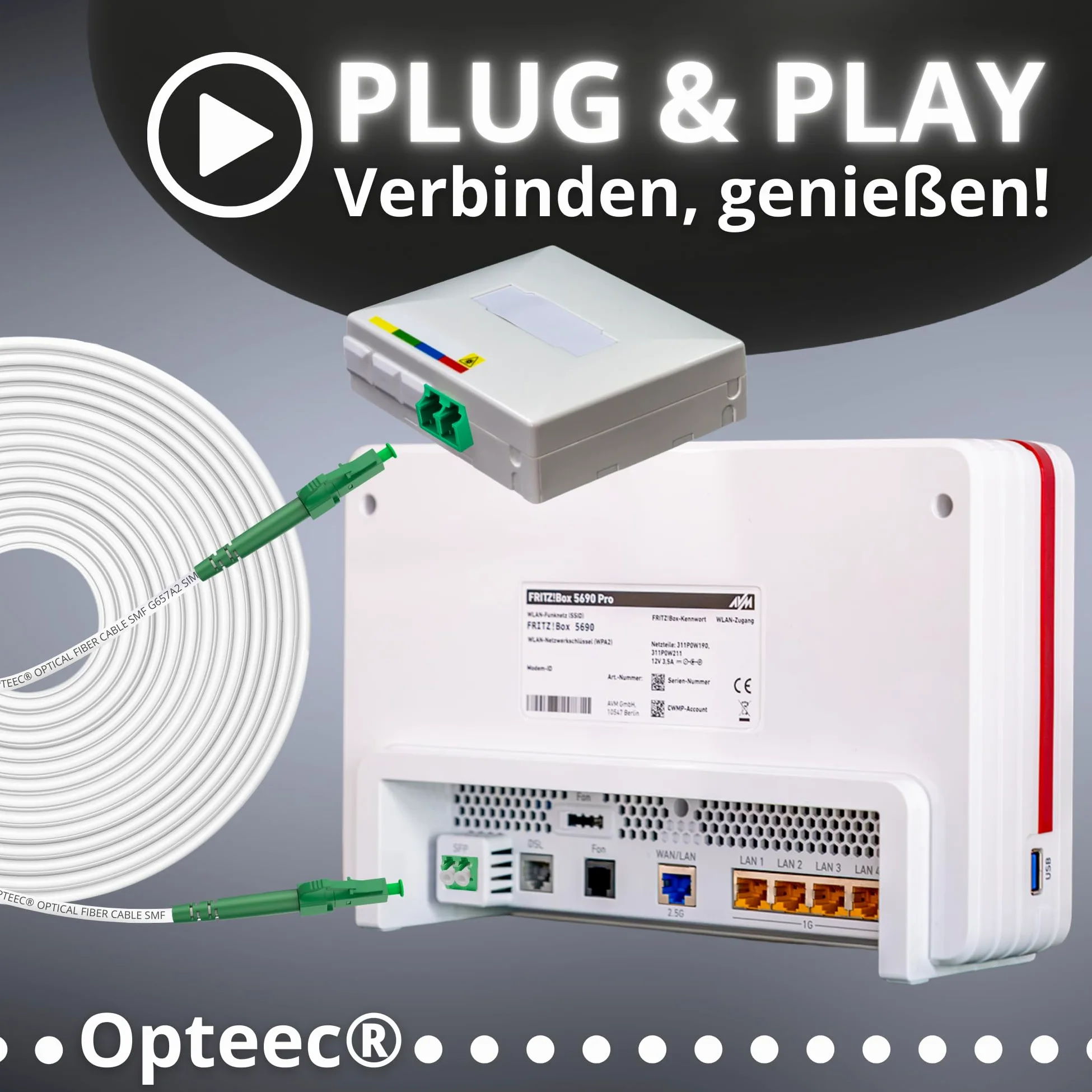 Câble Fibre Optique Blindé - 70M - Rallonge/Jarretière - LC/APC à LC/APC Renforcé - Simplex Monomode - Garantie 10 Ans - Blanc (70M)