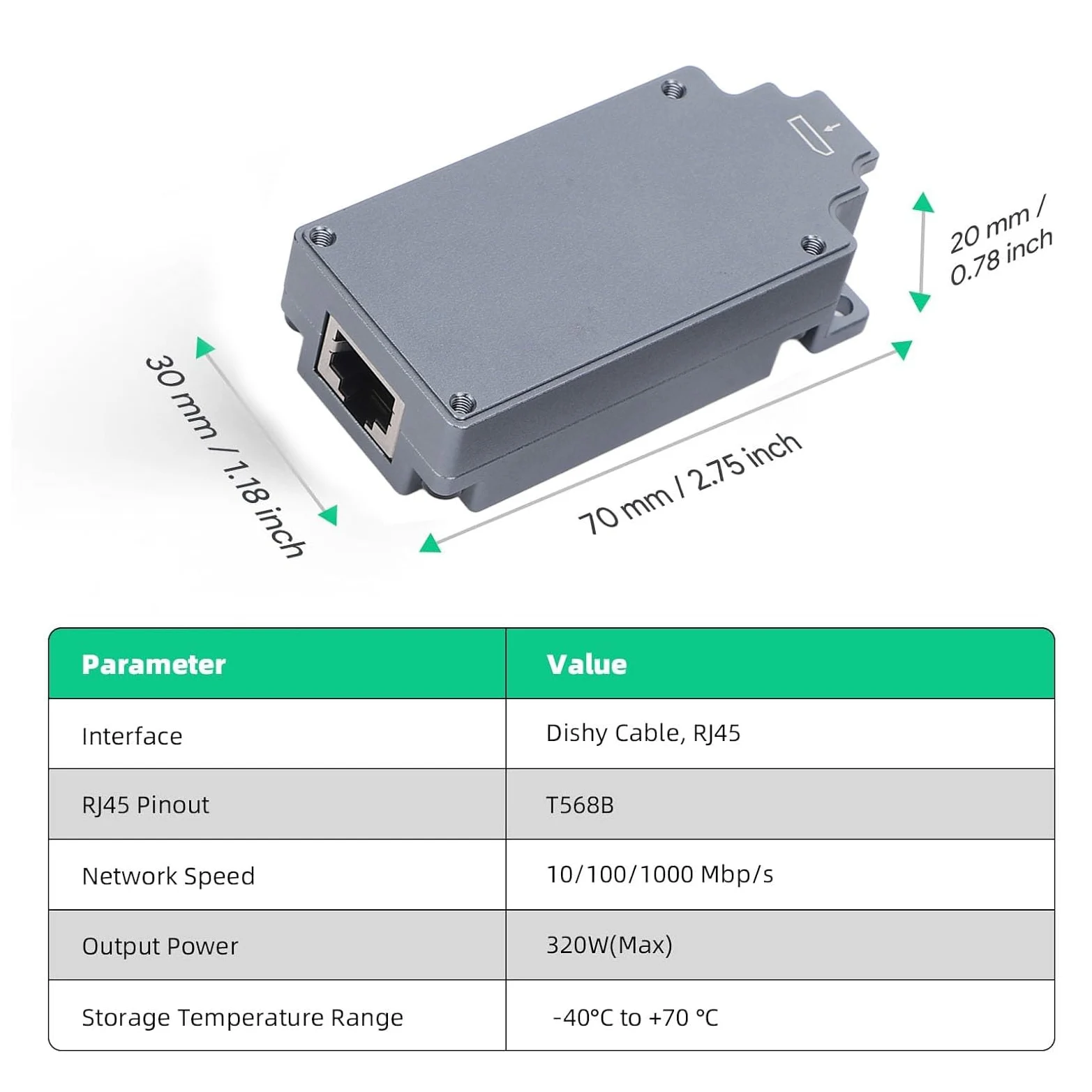 Fafeicy Kit D'adaptateur POE Passif 320W avec Support Gigabit Ethernet et Garde ESD pour Les Réseaux de Haute Performance en Plein Air