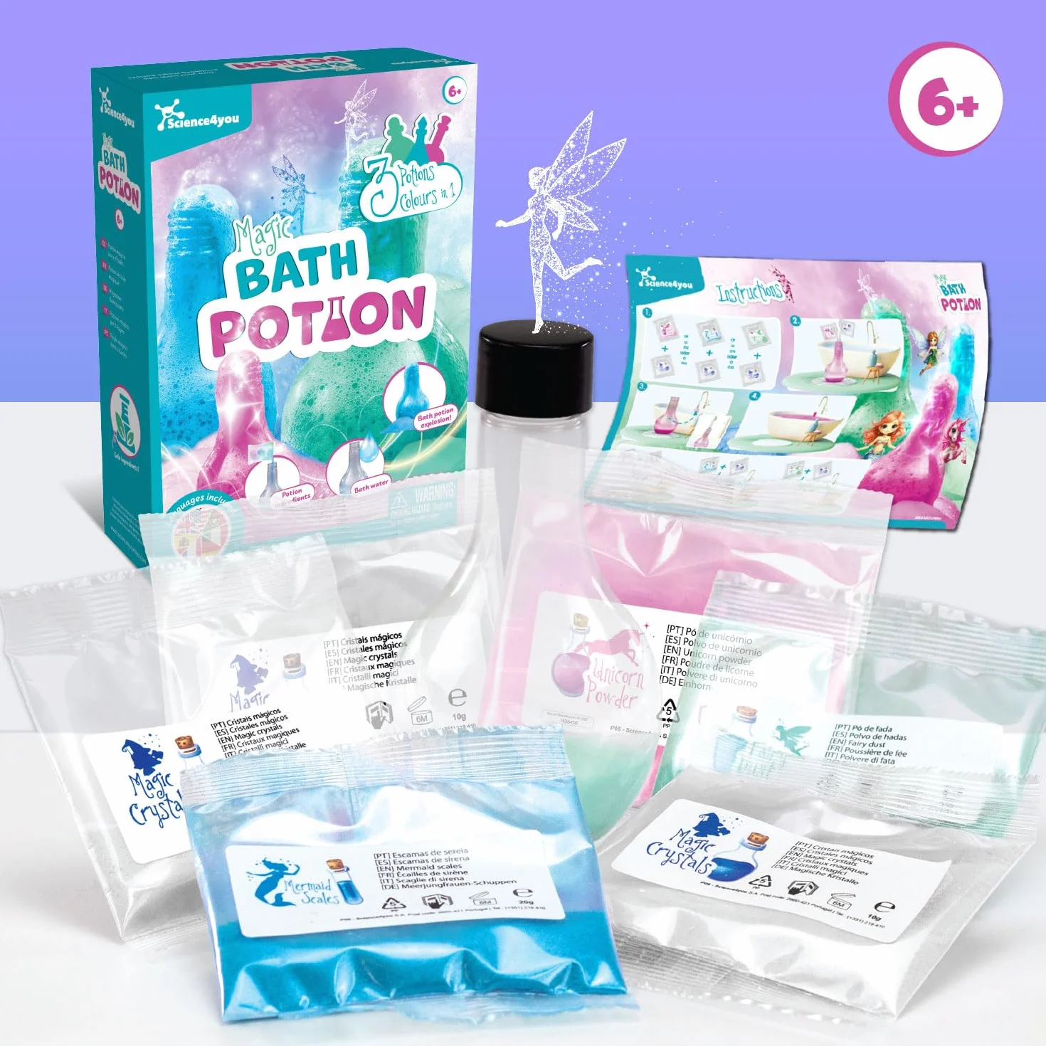 Science4you Potions de Bain Enfants 6+ Ans Kit Fabrication Bombes de Bain Scientifiques Éducatifs