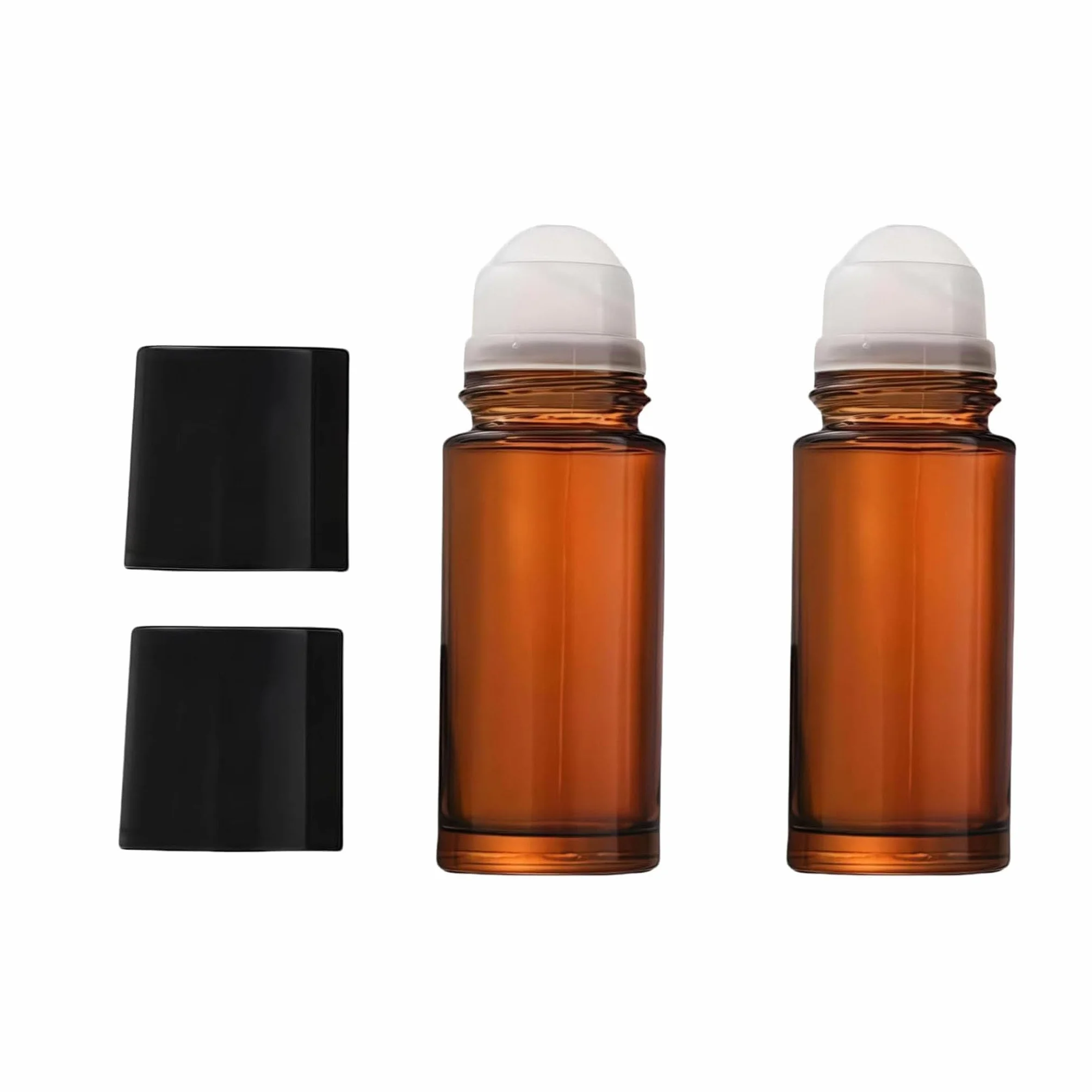 Flacons roulants en verre marron 30 ml lot de 2 pour huiles essentielles et parfums
