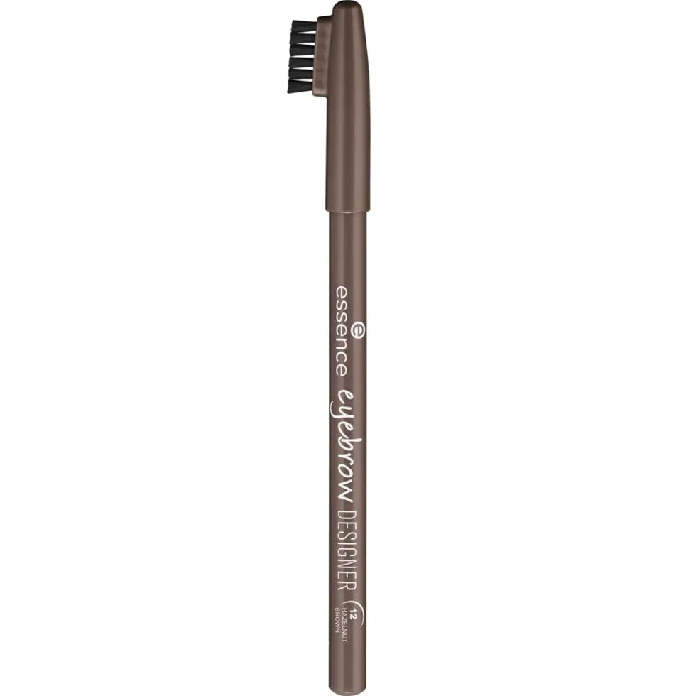 essence eyebrow DESIGNER 12 Hazelnut Brown Crayon à sourcils avec brosse vegan sans parfum